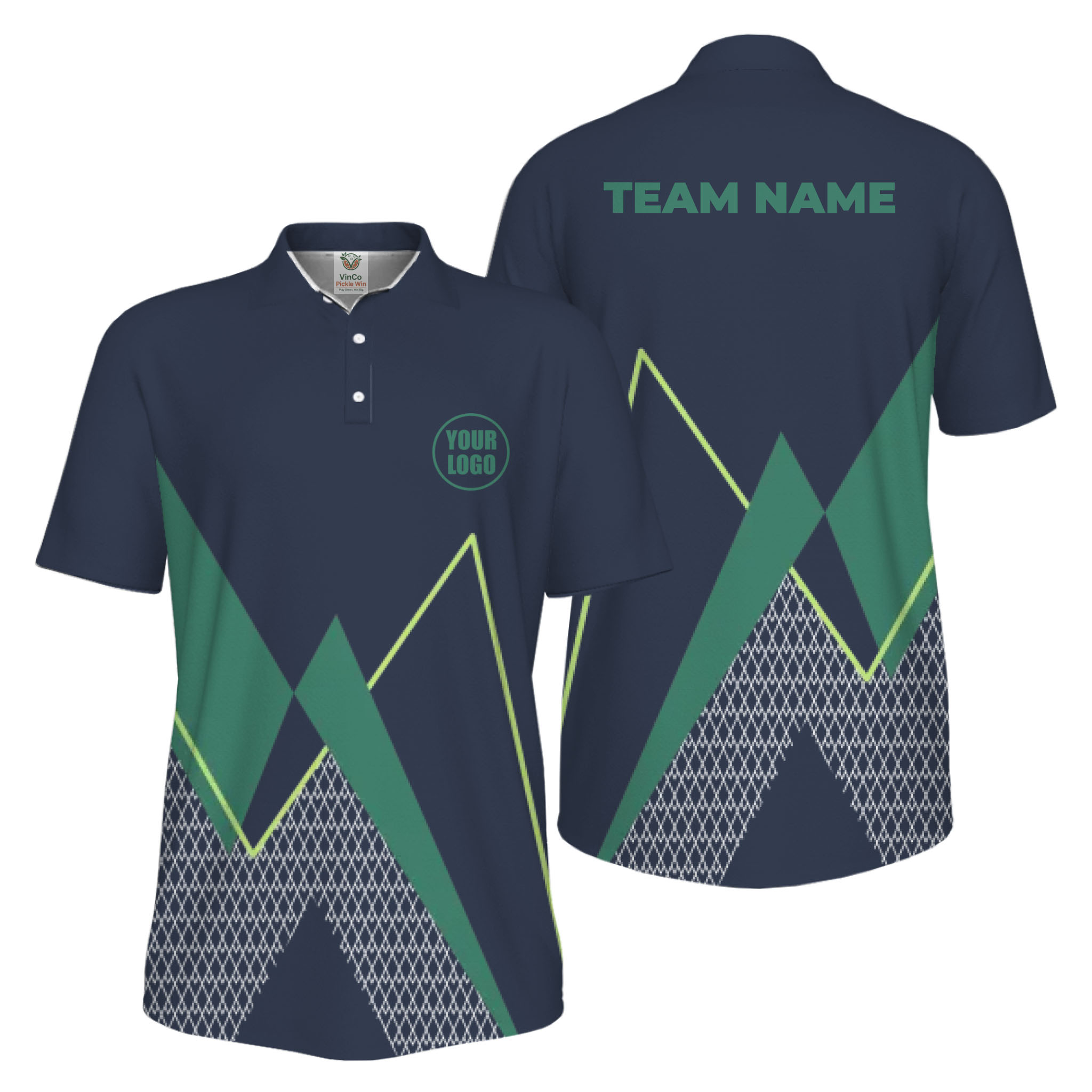 Picklewin Custom Logo Sporty Motion Polo Shirt For Men UV Protection