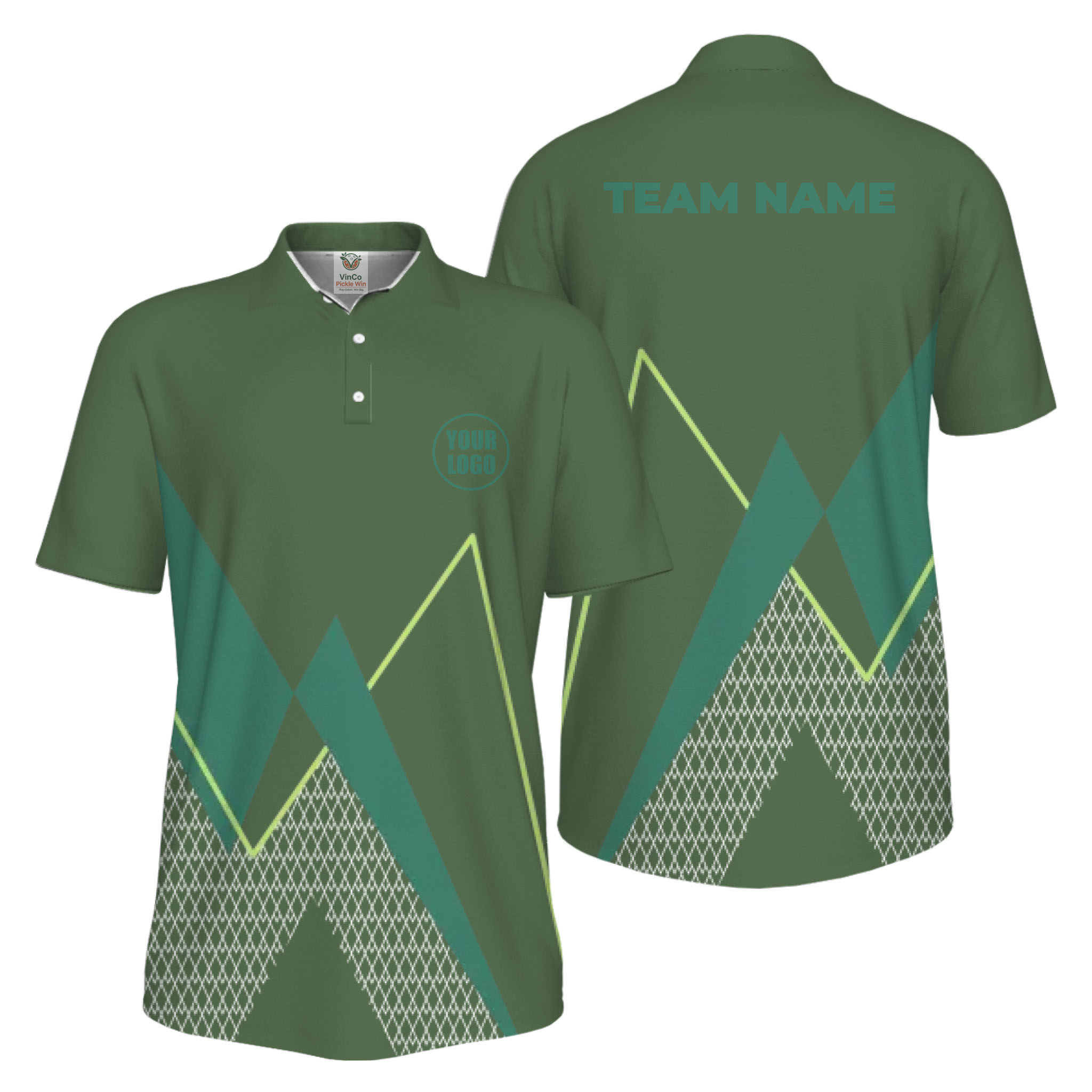 Picklewin Custom Logo Sporty Motion Polo Shirt For Men UV Protection