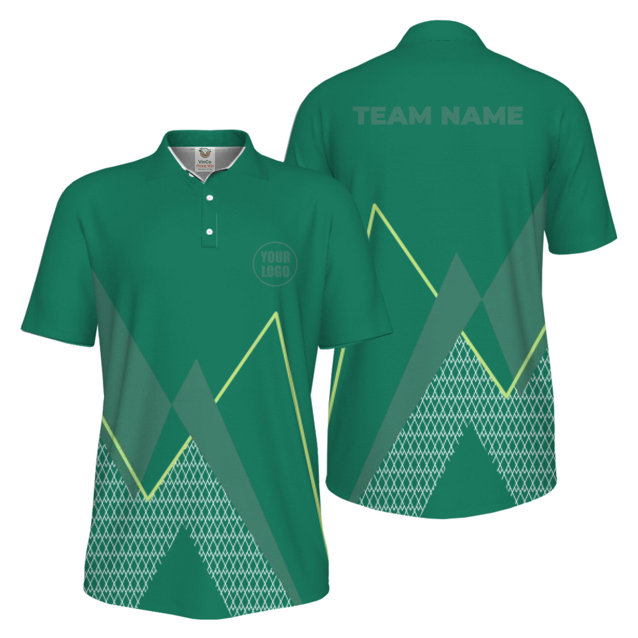 Picklewin Custom Logo Sporty Motion Polo Shirt For Men UV Protection