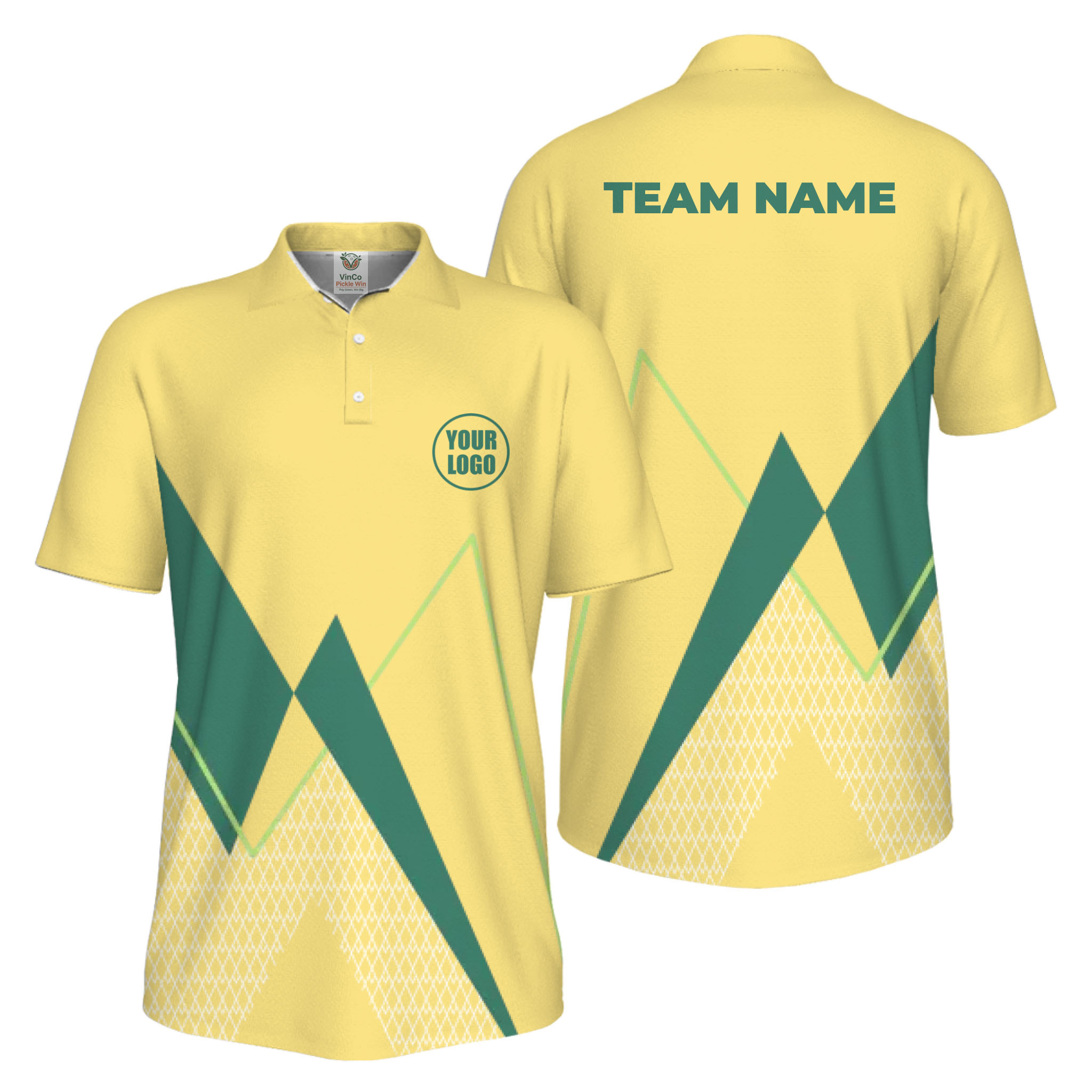 Picklewin Custom Logo Sporty Motion Polo Shirt For Men UV Protection