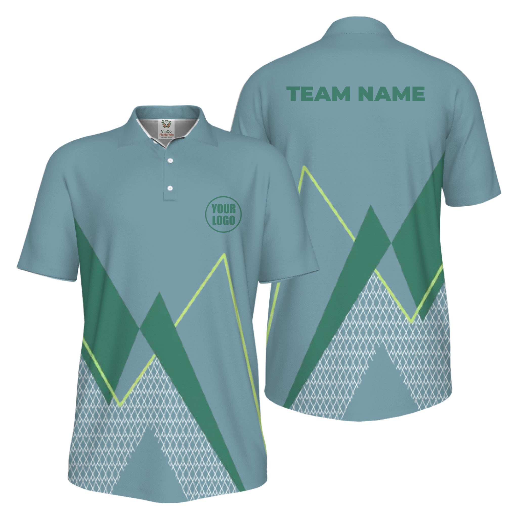 Picklewin Custom Logo Sporty Motion Polo Shirt For Men UV Protection