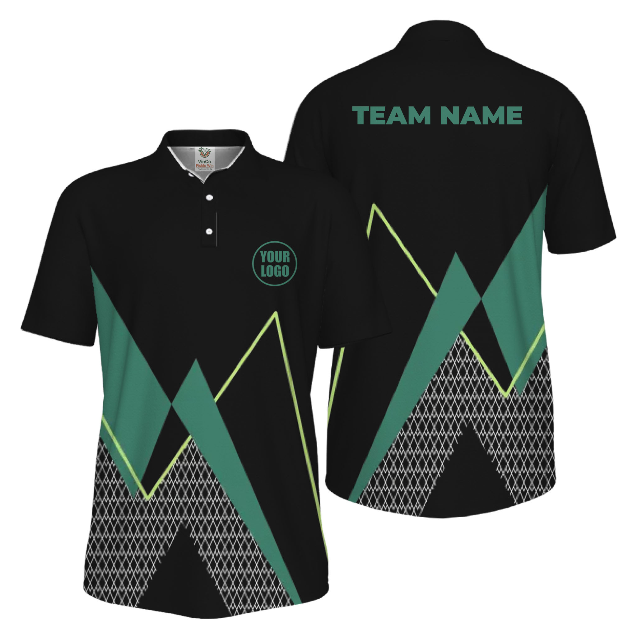 Picklewin Custom Logo Sporty Motion Polo Shirt For Men UV Protection