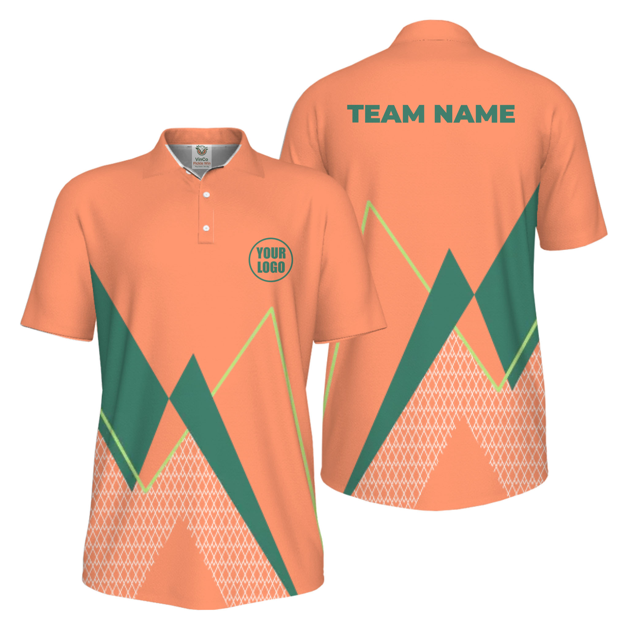 Picklewin Custom Logo Sporty Motion Polo Shirt For Men UV Protection