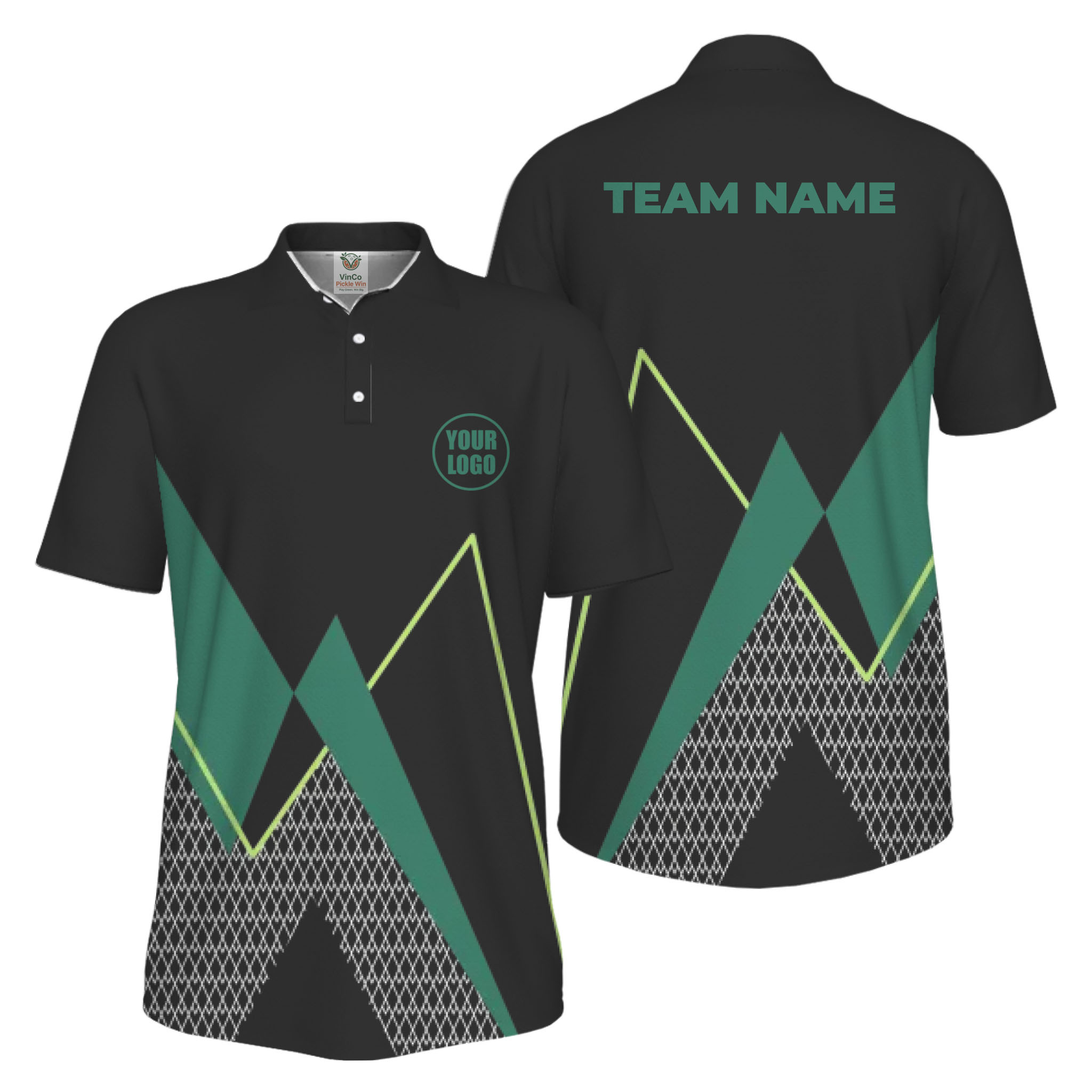 Picklewin Custom Logo Sporty Motion Polo Shirt For Men UV Protection