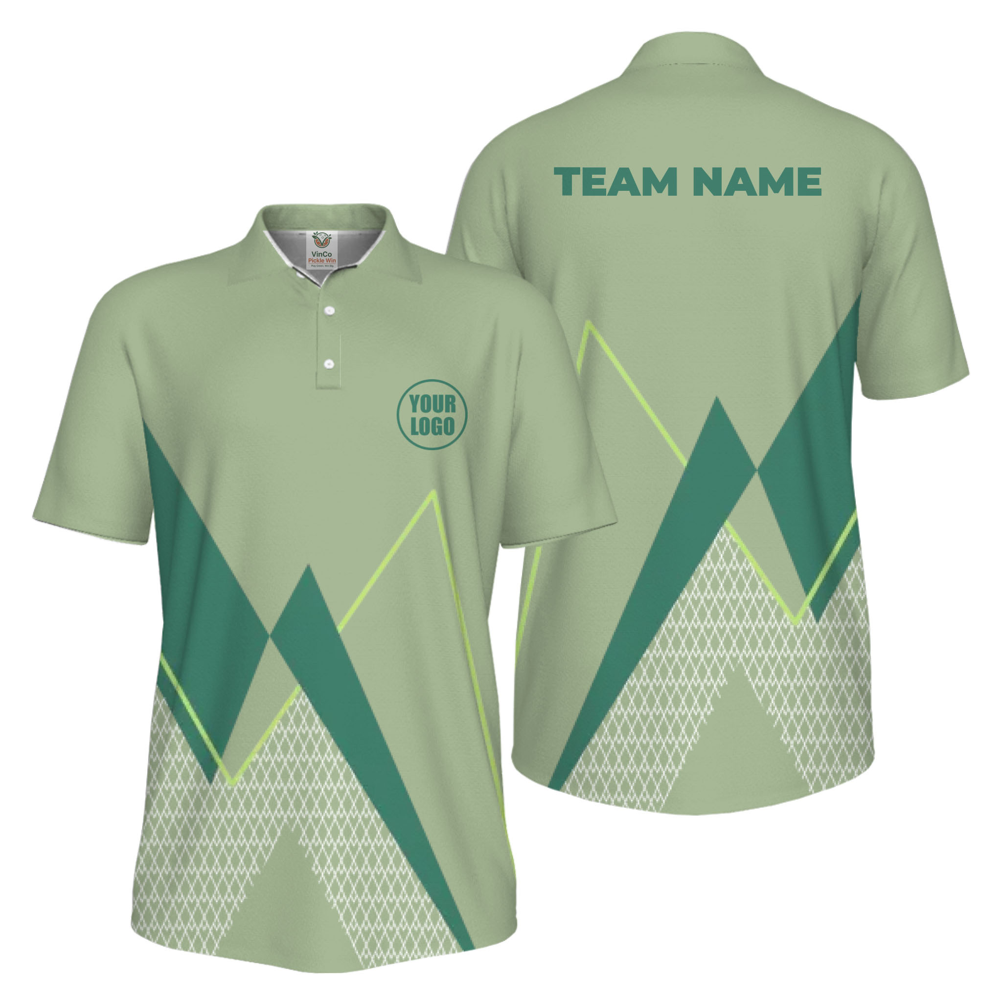 Picklewin Custom Logo Sporty Motion Polo Shirt For Men UV Protection