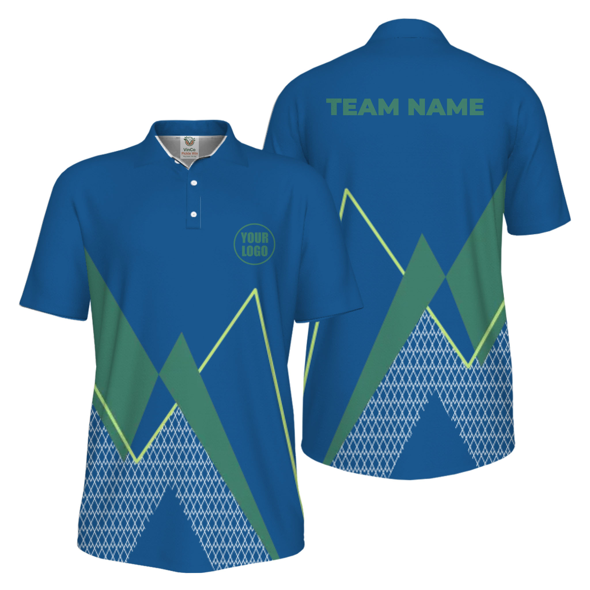 Picklewin Custom Logo Sporty Motion Polo Shirt For Men UV Protection