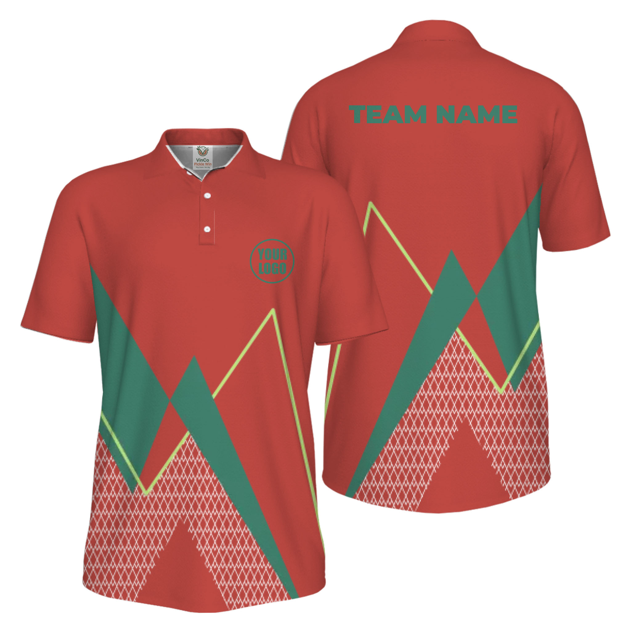 Picklewin Custom Logo Sporty Motion Polo Shirt For Men UV Protection