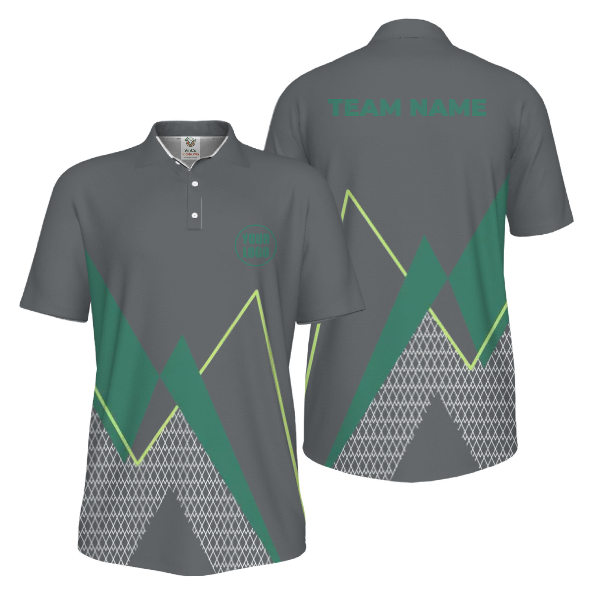 Picklewin Custom Logo Sporty Motion Polo Shirt For Men UV Protection