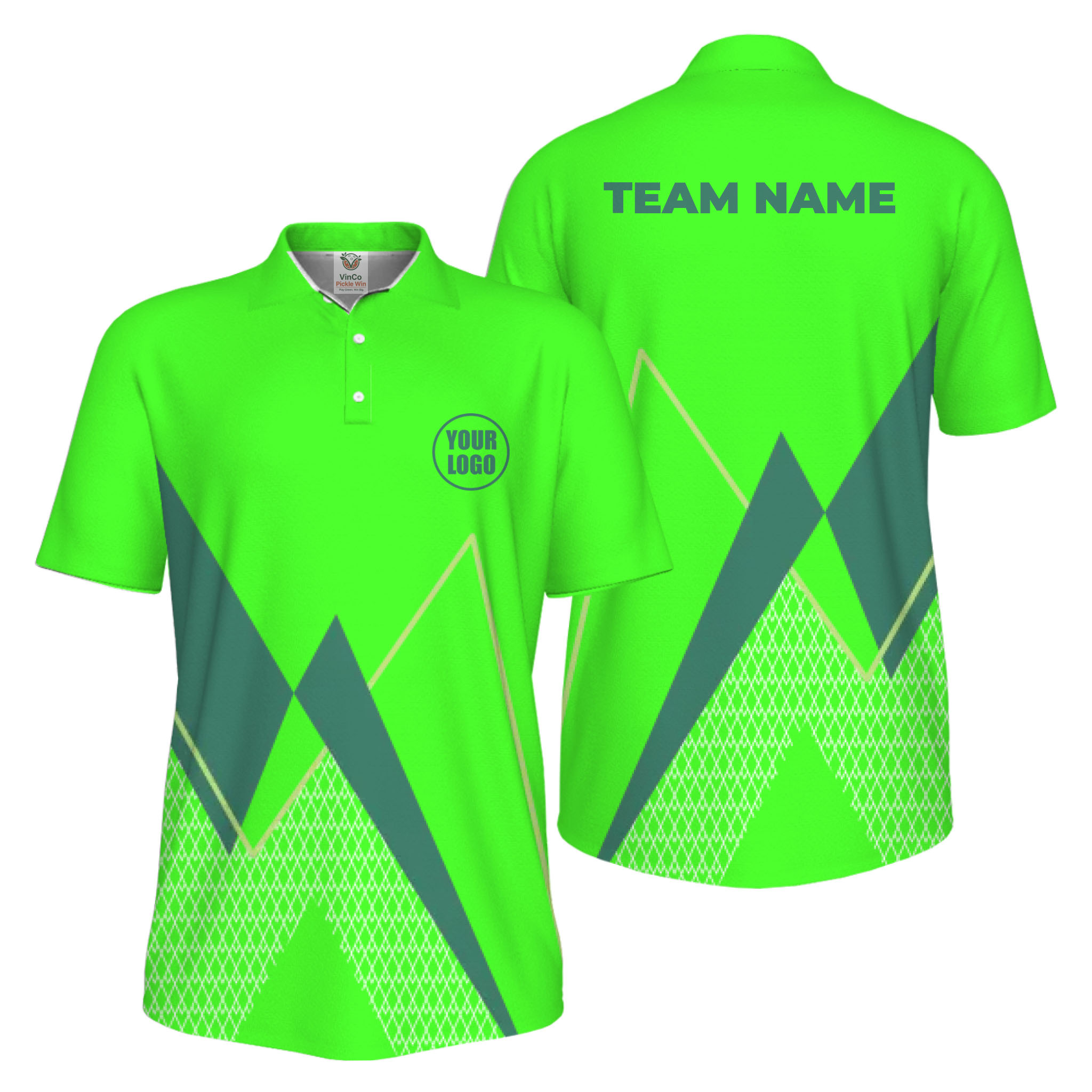 Picklewin Custom Logo Sporty Motion Polo Shirt For Men UV Protection