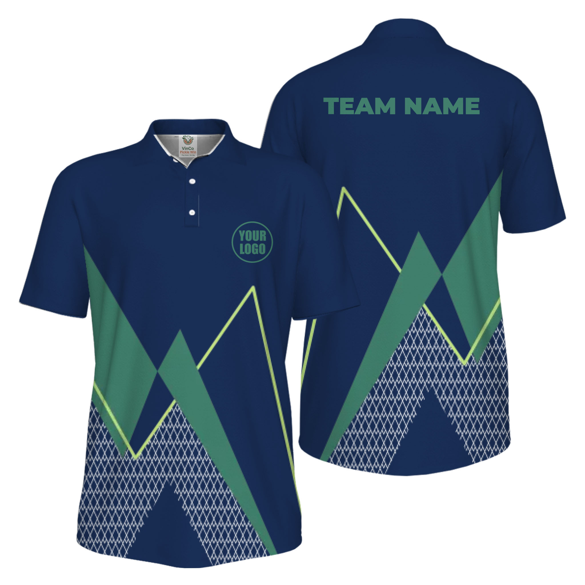 Picklewin Custom Logo Sporty Motion Polo Shirt For Men UV Protection