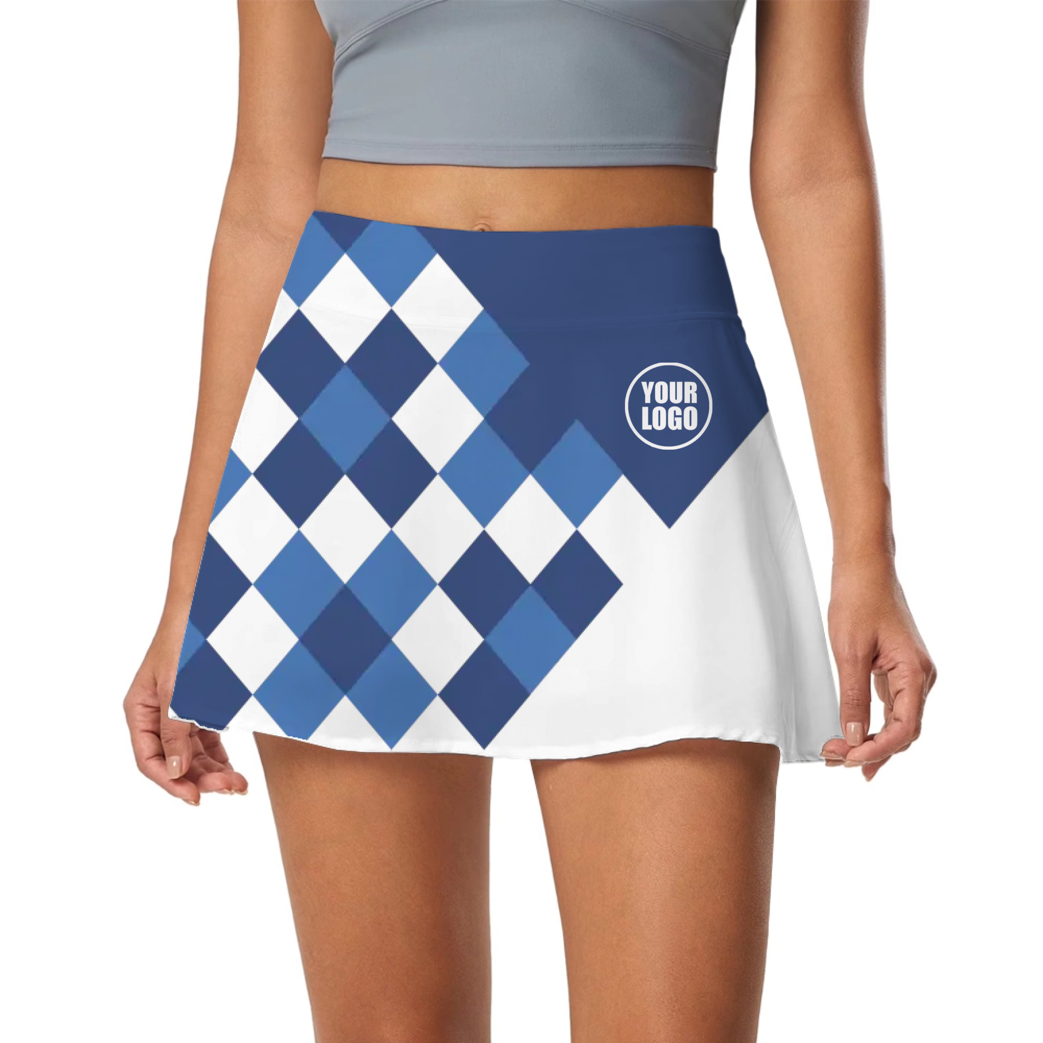 Picklewin Custom Logo Women's Skort With Diamond Patterns