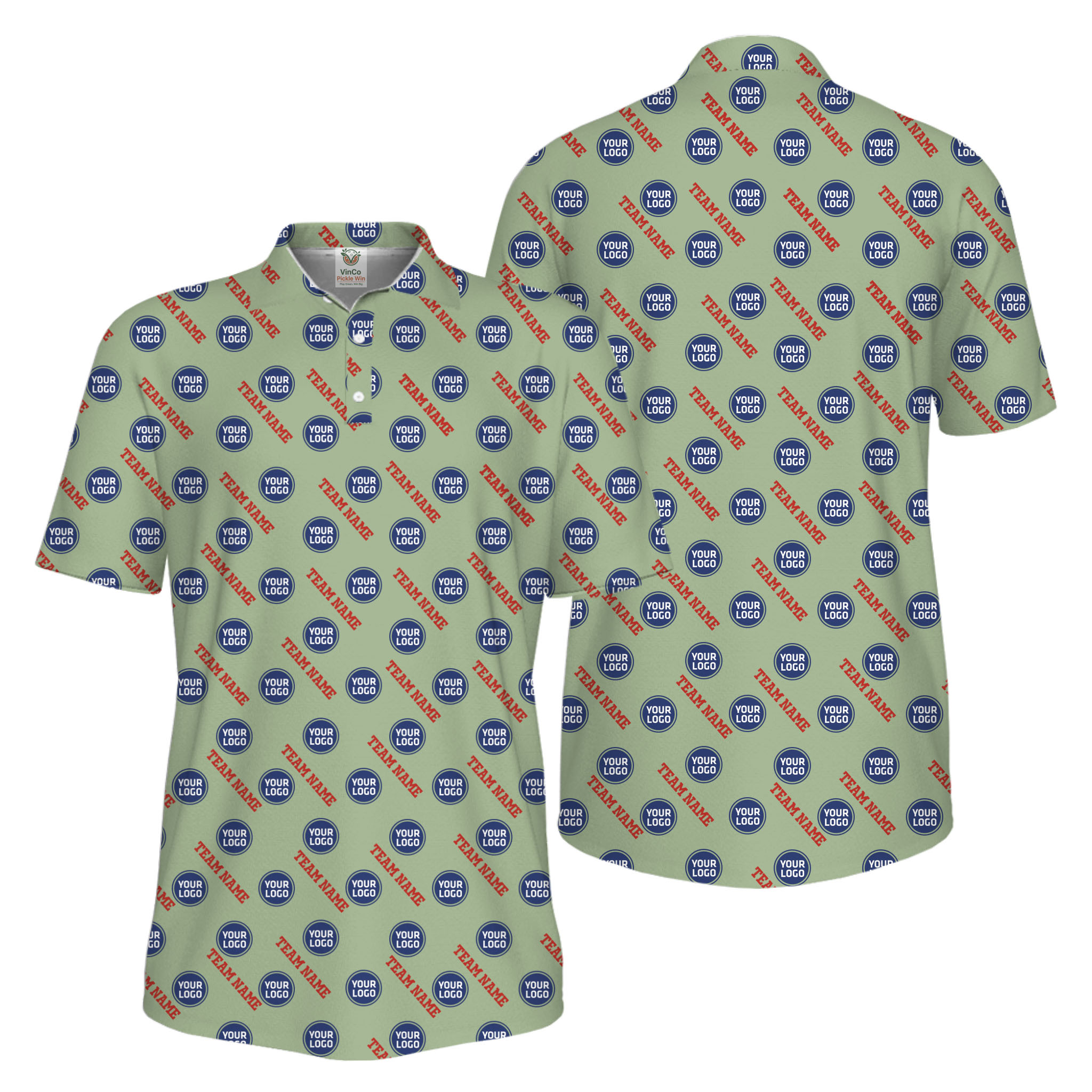 Picklewin Custom Logos And Team Names Men Polo Shirt Instant Preview UV Protection