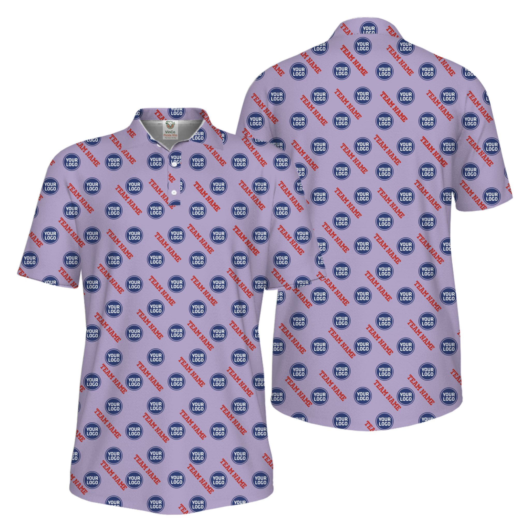 Picklewin Custom Logos And Team Names Men Polo Shirt Instant Preview UV Protection