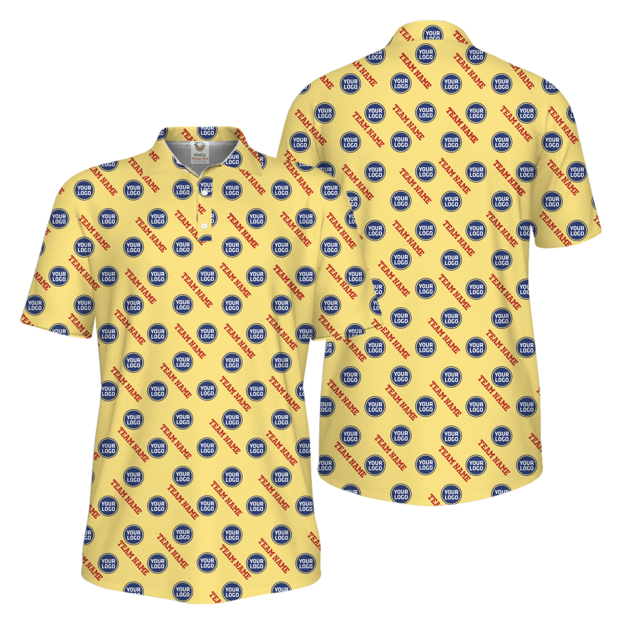 Picklewin Custom Logos And Team Names Men Polo Shirt Instant Preview UV Protection