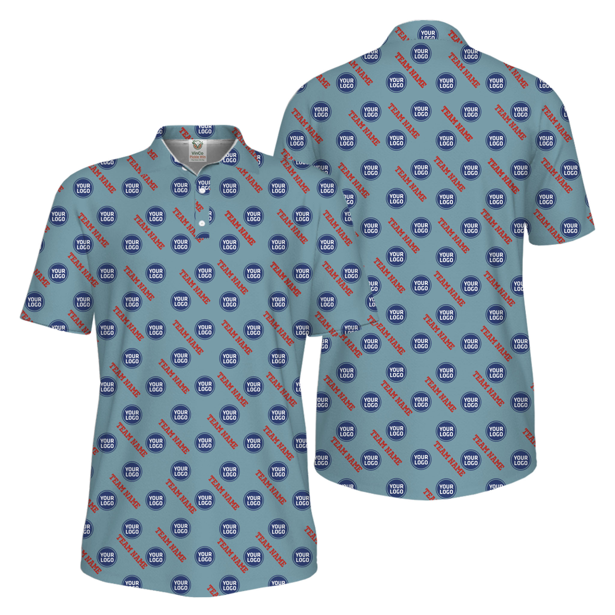 Picklewin Custom Logos And Team Names Men Polo Shirt Instant Preview UV Protection