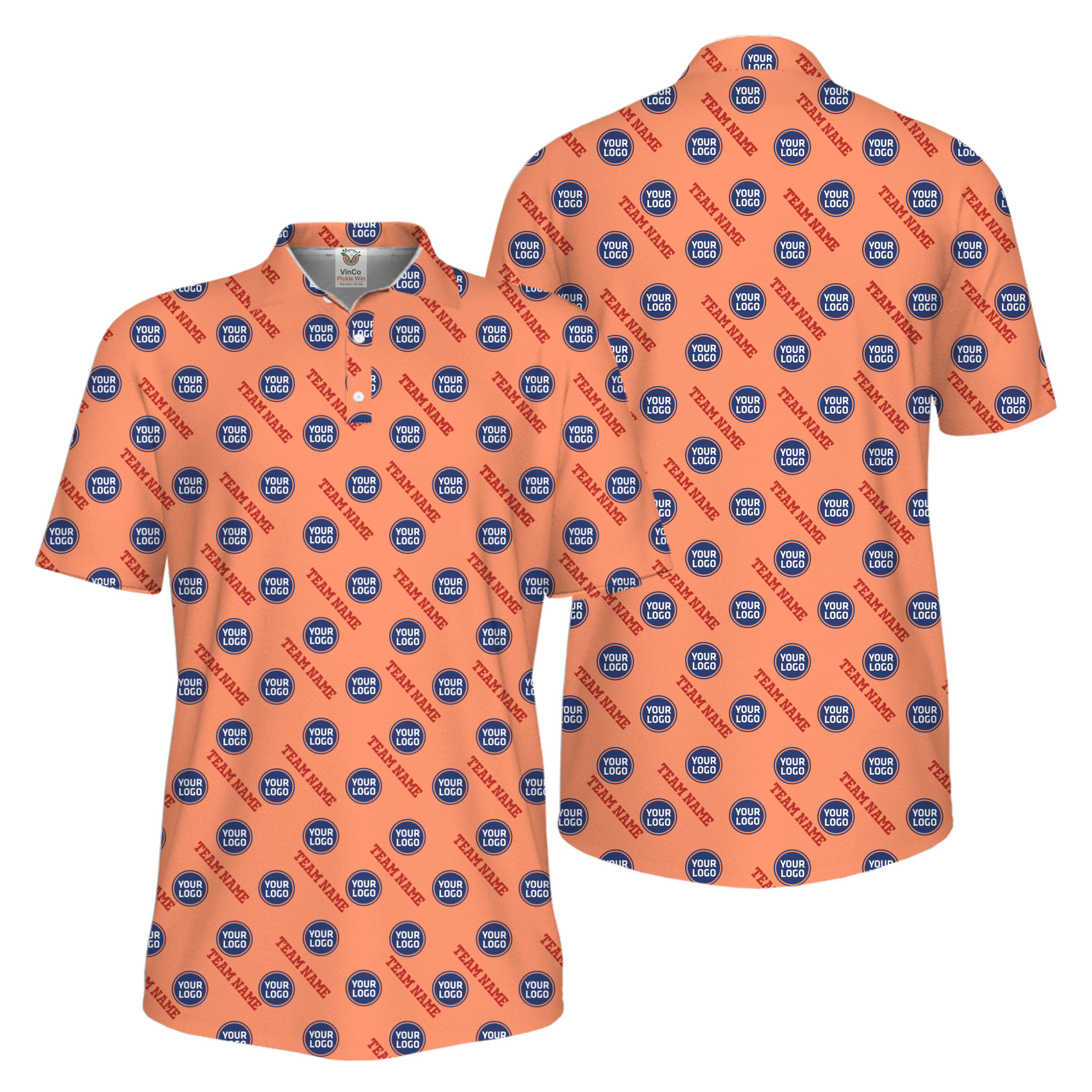Picklewin Custom Logos And Team Names Men Polo Shirt Instant Preview UV Protection