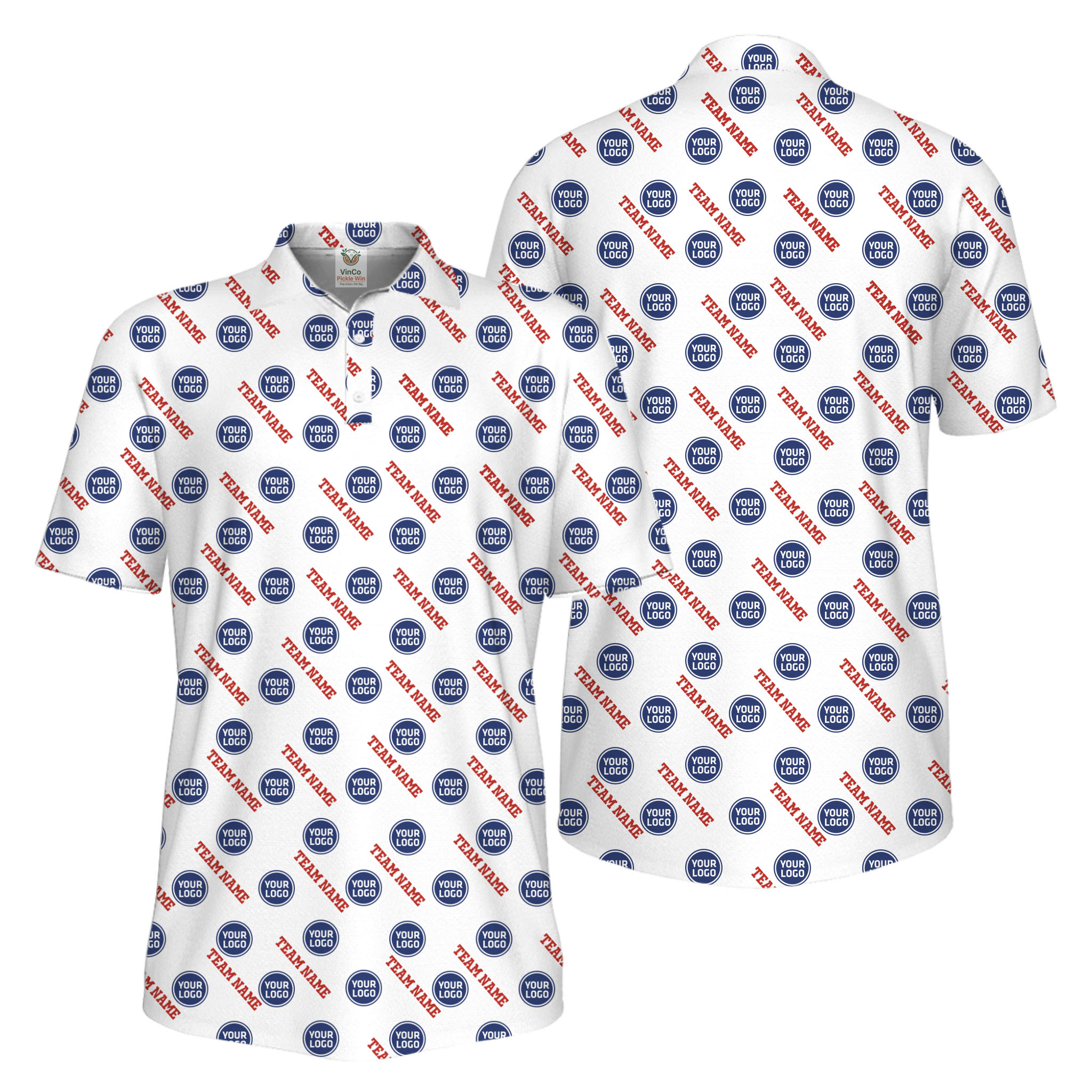 Picklewin Custom Logos And Team Names Men Polo Shirt Instant Preview UV Protection