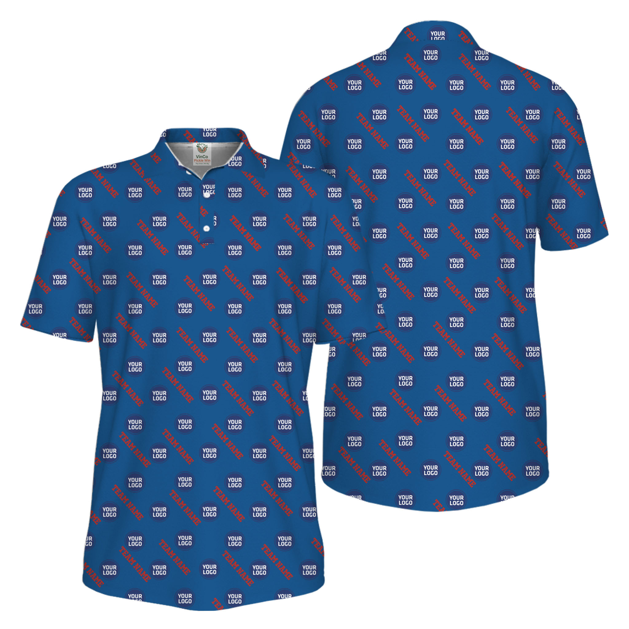 Picklewin Custom Logos And Team Names Men Polo Shirt Instant Preview UV Protection