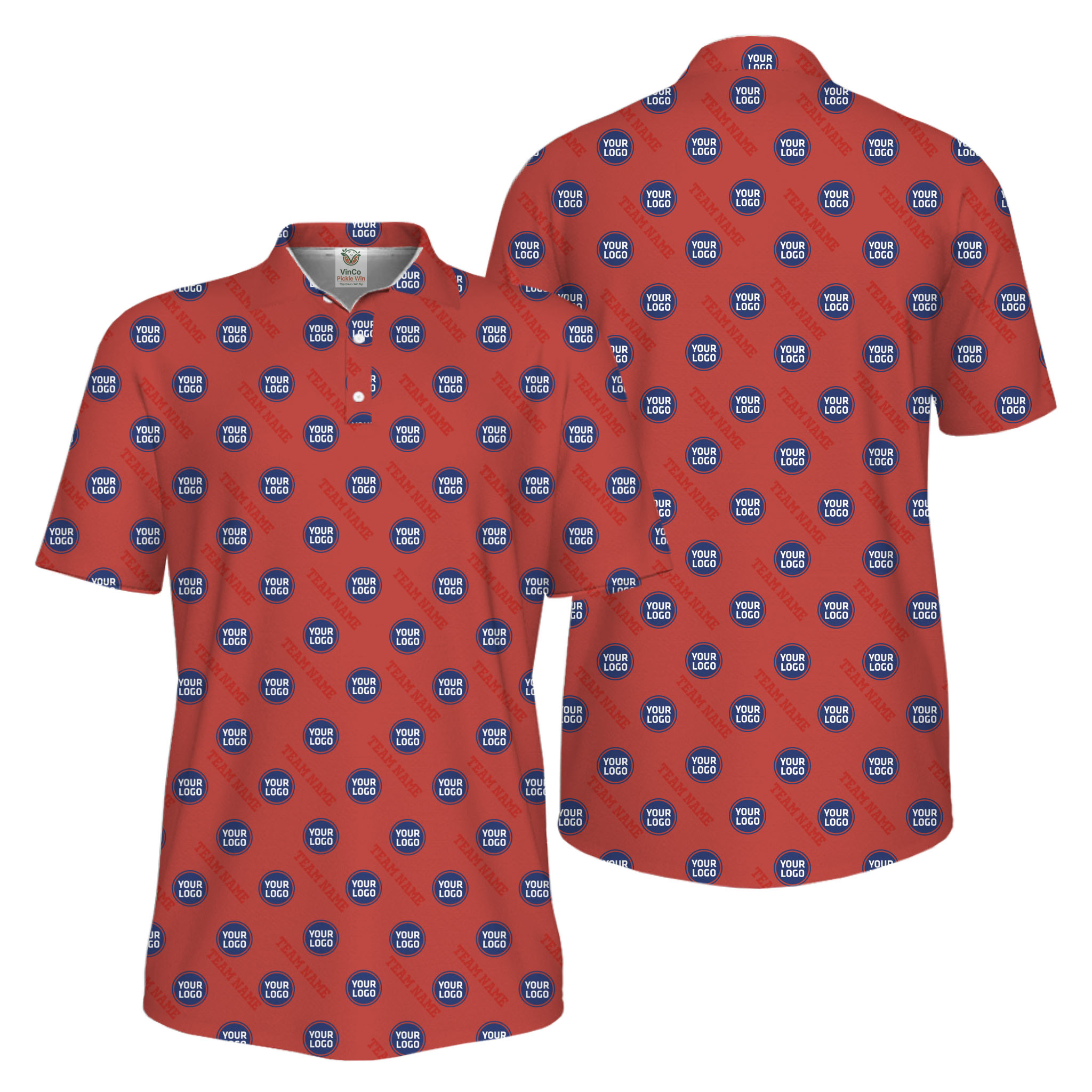 Picklewin Custom Logos And Team Names Men Polo Shirt Instant Preview UV Protection