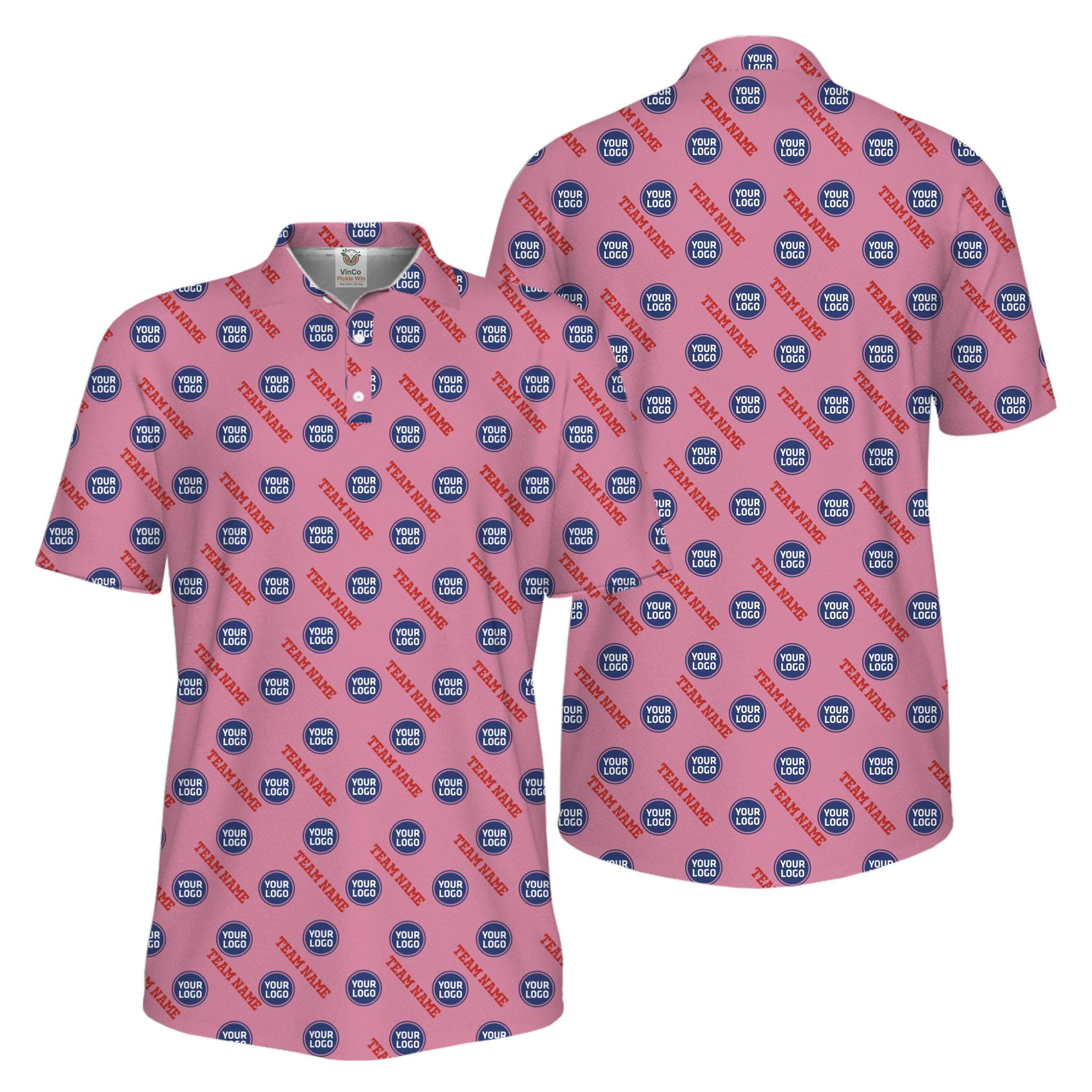 Picklewin Custom Logos And Team Names Men Polo Shirt Instant Preview UV Protection