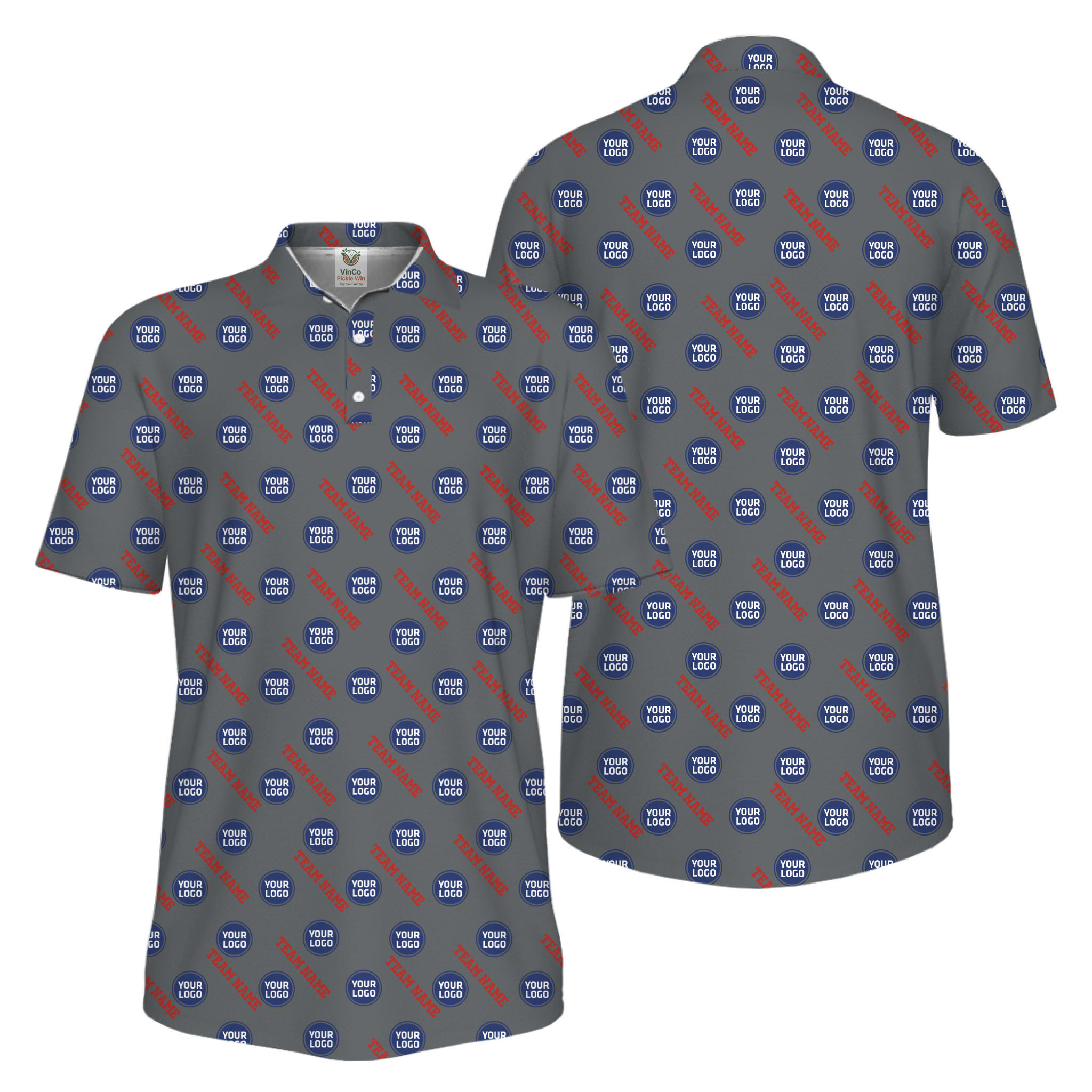 Picklewin Custom Logos And Team Names Men Polo Shirt Instant Preview UV Protection