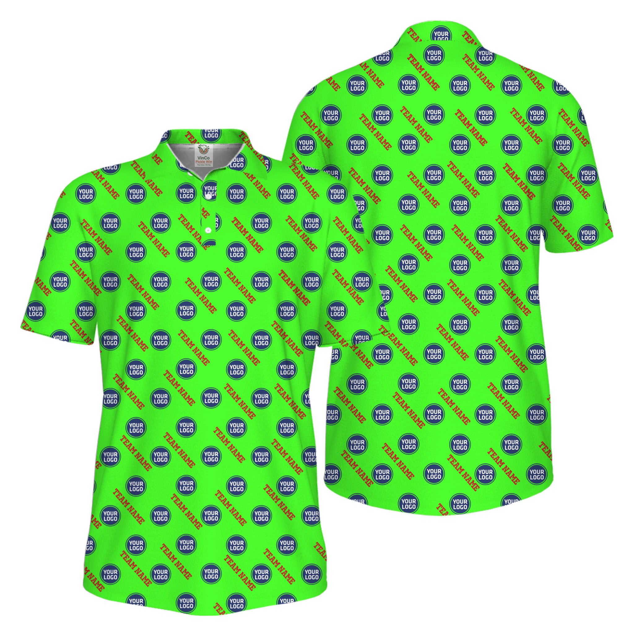 Picklewin Custom Logos And Team Names Men Polo Shirt Instant Preview UV Protection