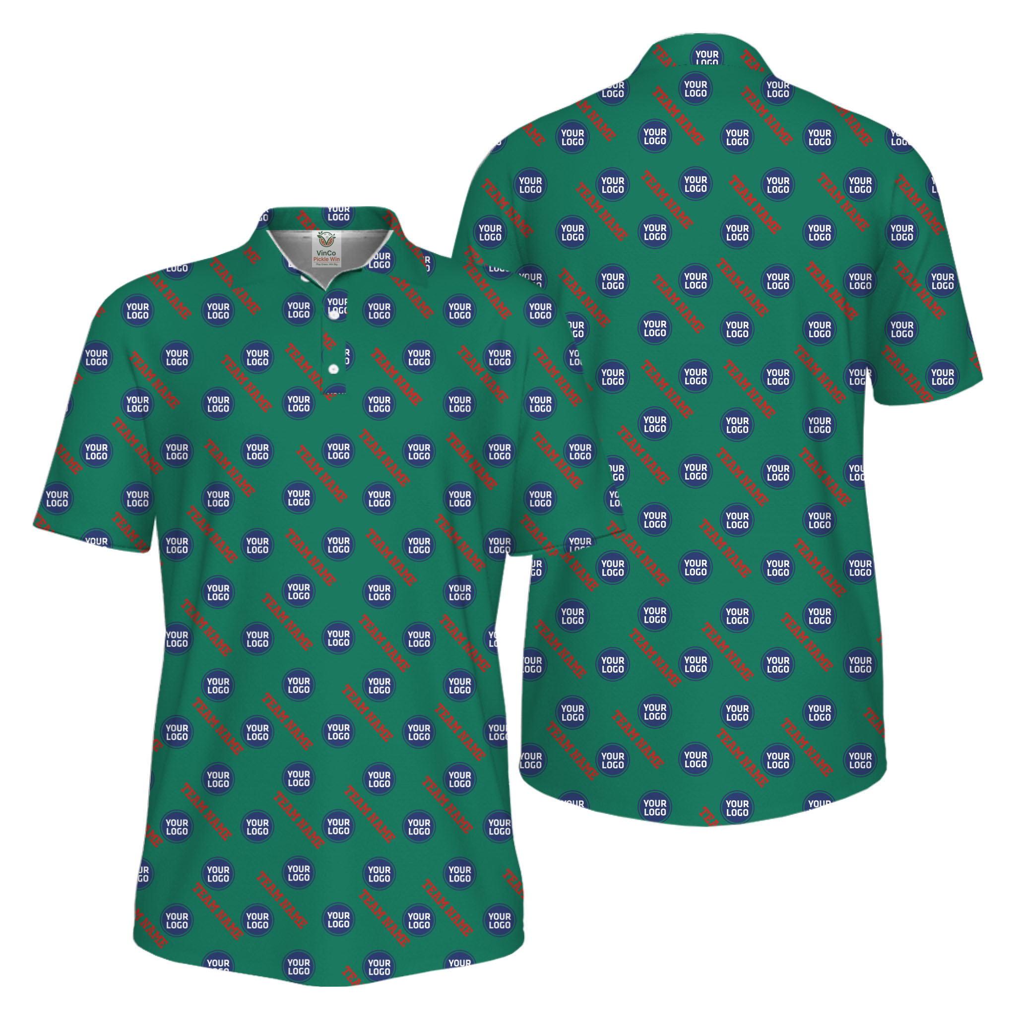 Picklewin Custom Logos And Team Names Men Polo Shirt Instant Preview UV Protection