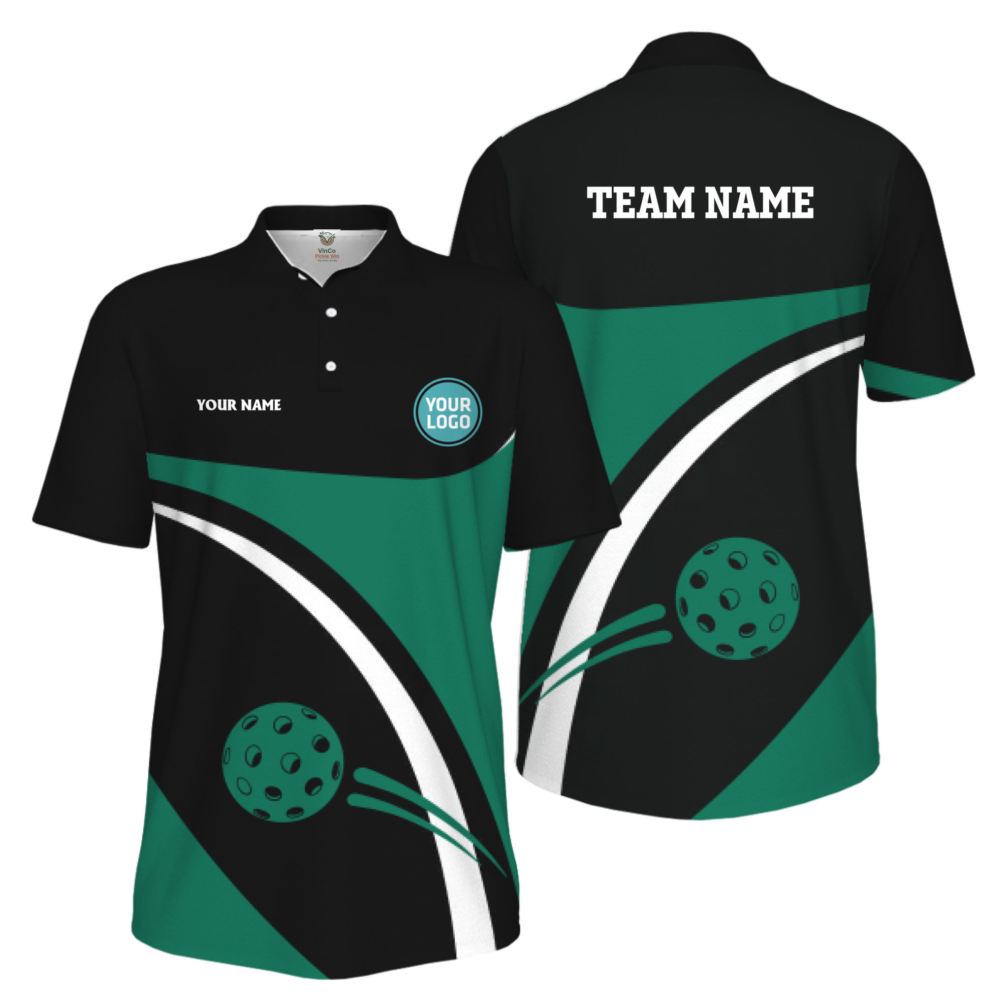 Picklewin Custom Name And Logo Pickleball Team Spirit Polo Shirt For Men 