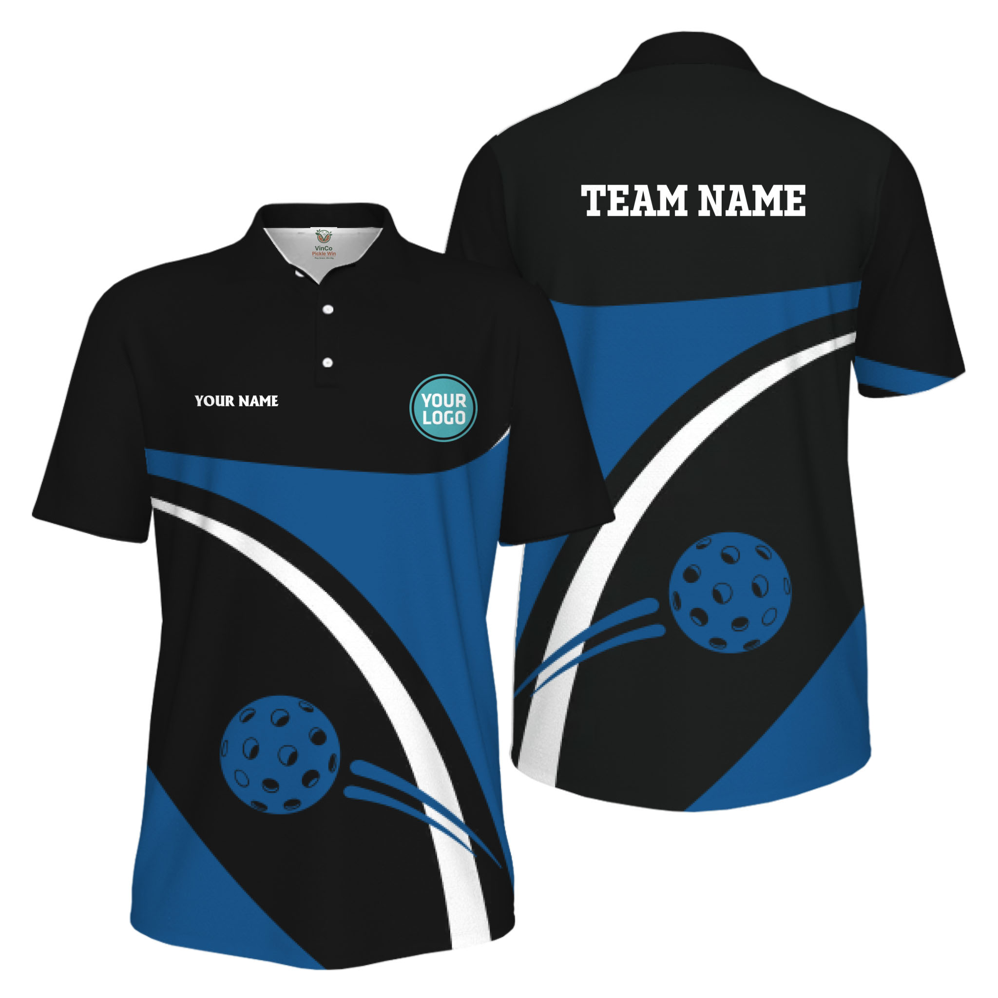 Picklewin Custom Name And Logo Pickleball Team Spirit Polo Shirt For Men 