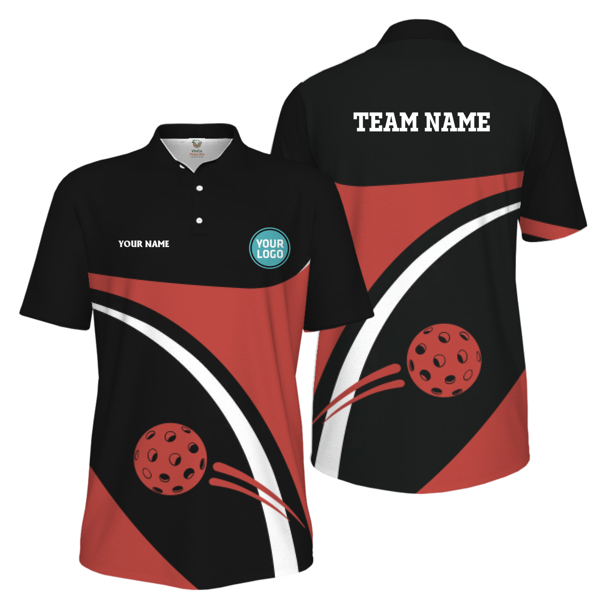 Picklewin Custom Name And Logo Pickleball Team Spirit Polo Shirt For Men 