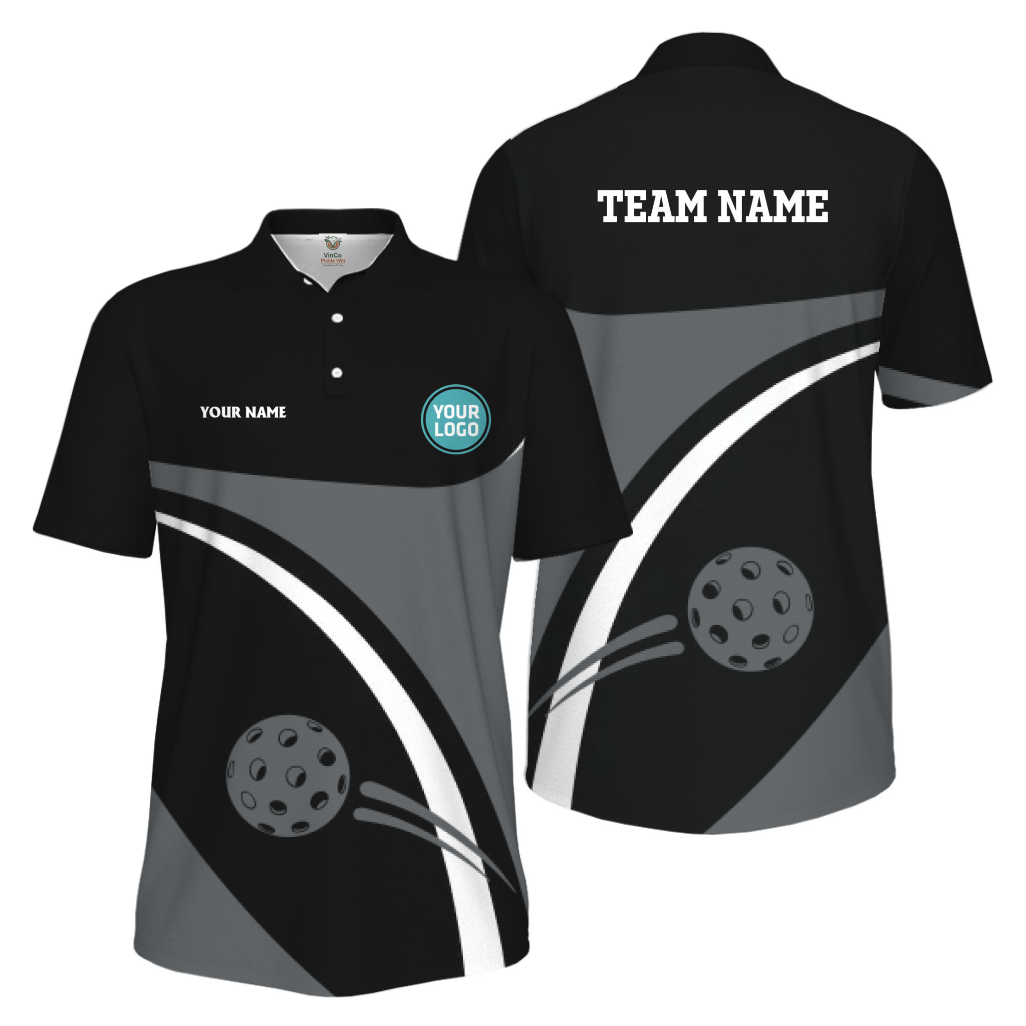Picklewin Custom Name And Logo Pickleball Team Spirit Polo Shirt For Men 
