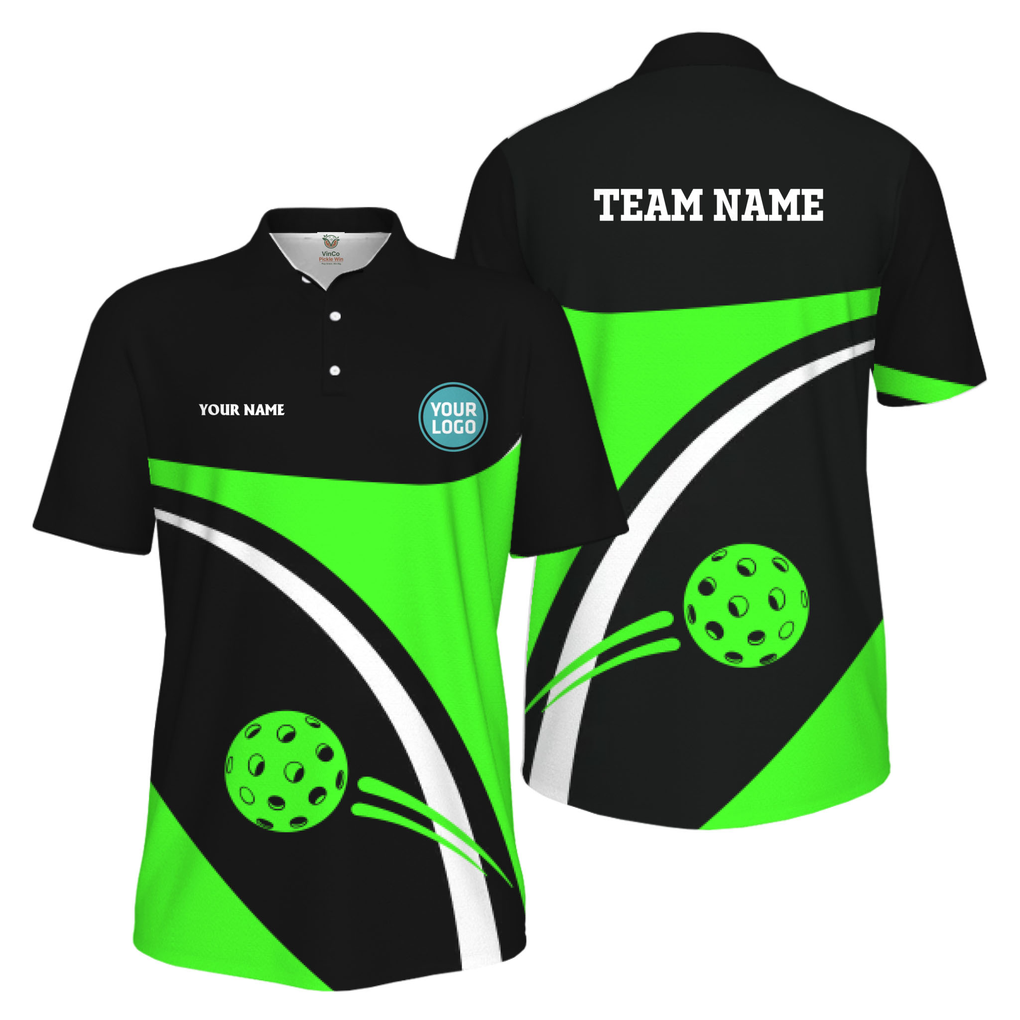Picklewin Custom Name And Logo Pickleball Team Spirit Polo Shirt For Men 
