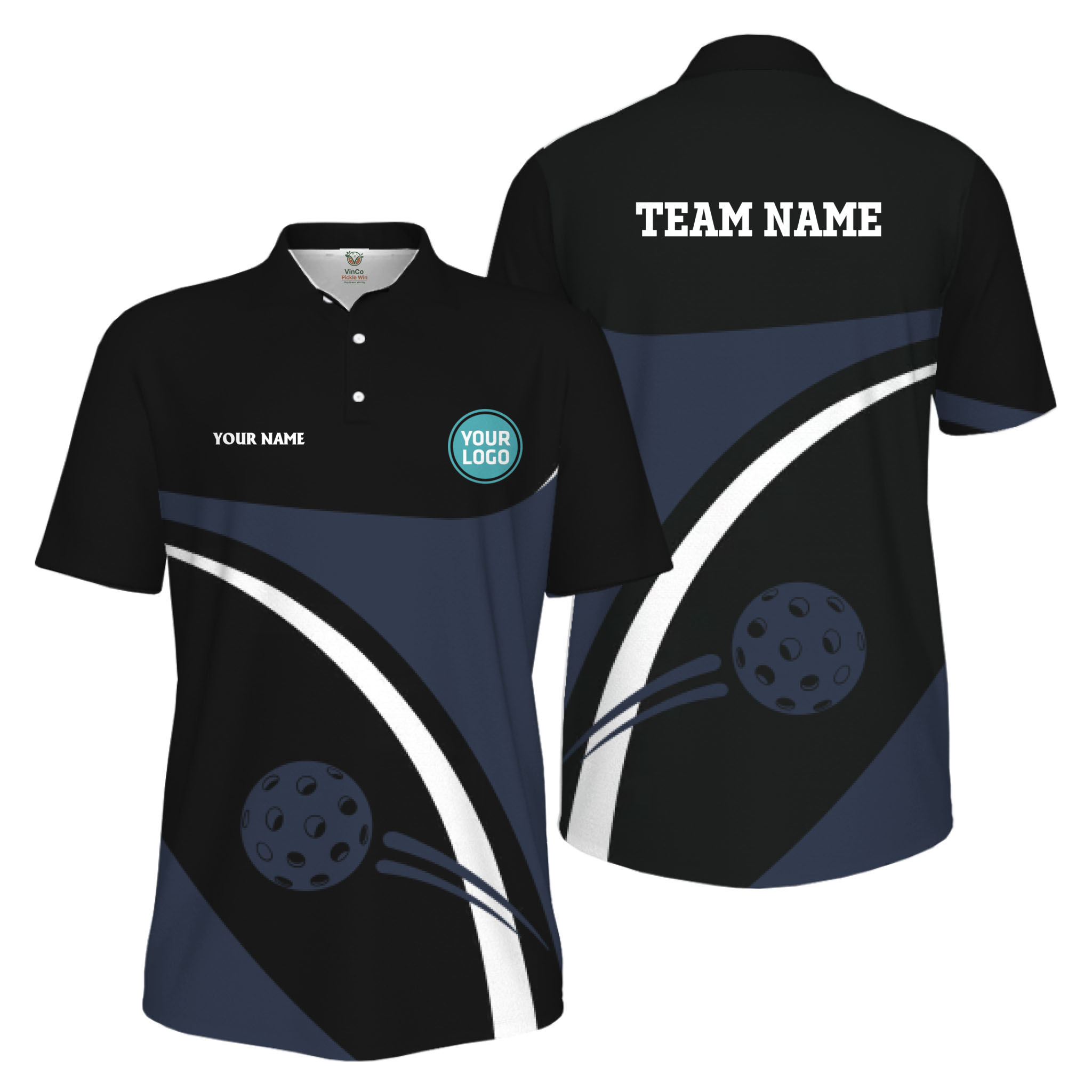 Picklewin Custom Name And Logo Pickleball Team Spirit Polo Shirt For Men 