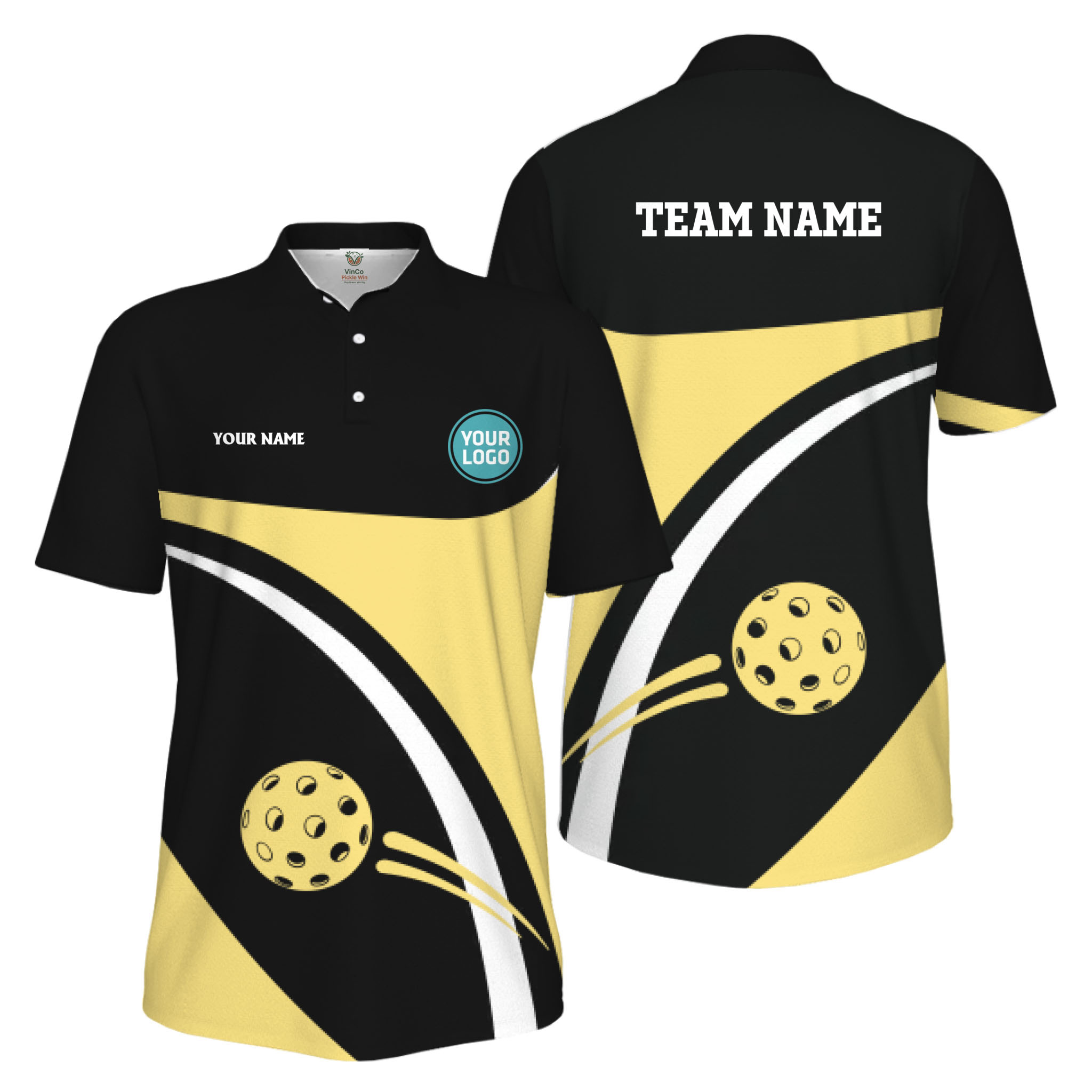 Picklewin Custom Name And Logo Pickleball Team Spirit Polo Shirt For Men 