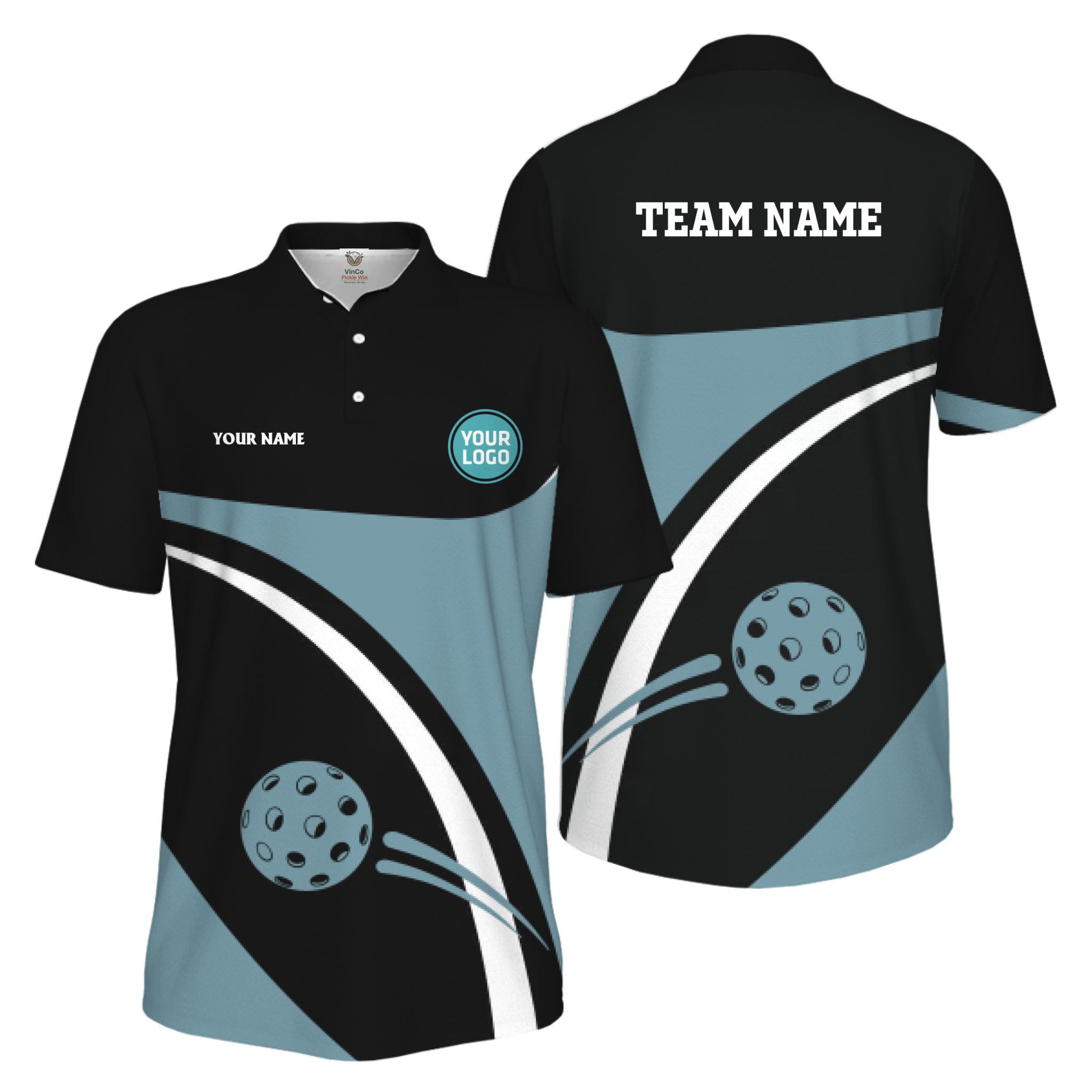 Picklewin Custom Name And Logo Pickleball Team Spirit Polo Shirt For Men 