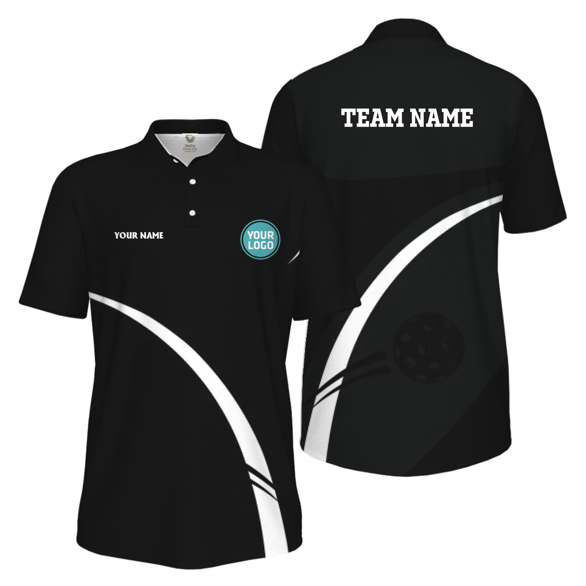 Picklewin Custom Name And Logo Pickleball Team Spirit Polo Shirt For Men 