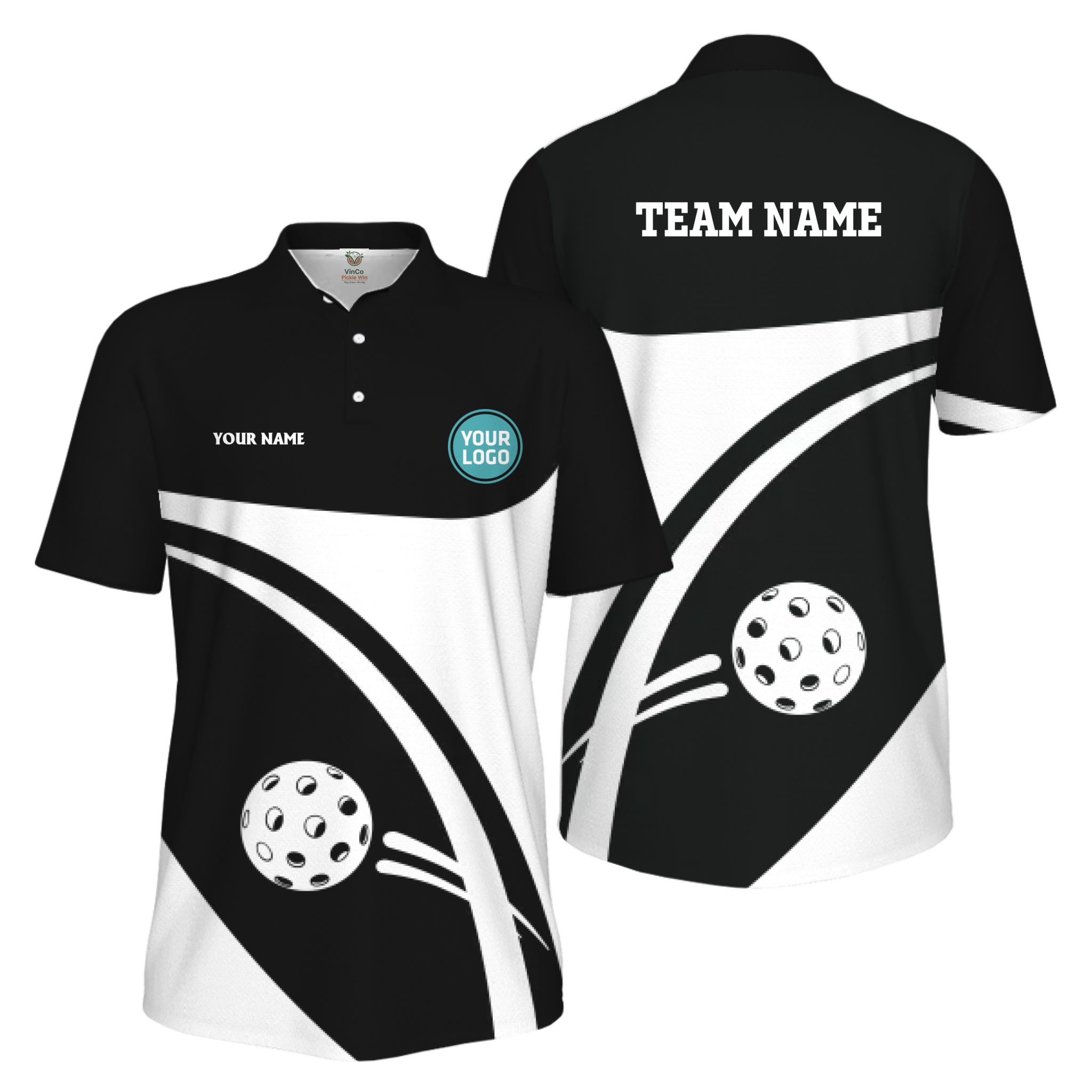 Picklewin Custom Name And Logo Pickleball Team Spirit Polo Shirt For Men 