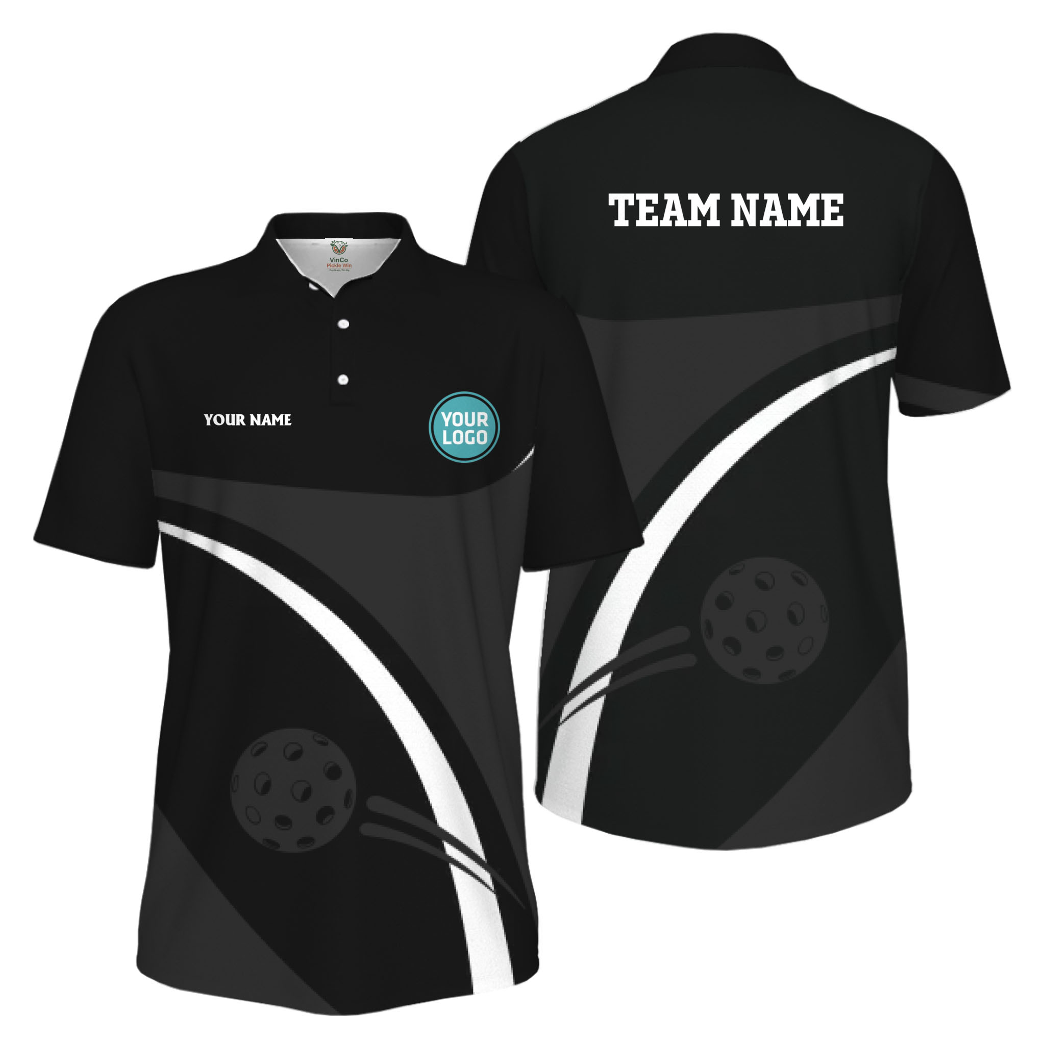 Picklewin Custom Name And Logo Pickleball Team Spirit Polo Shirt For Men 