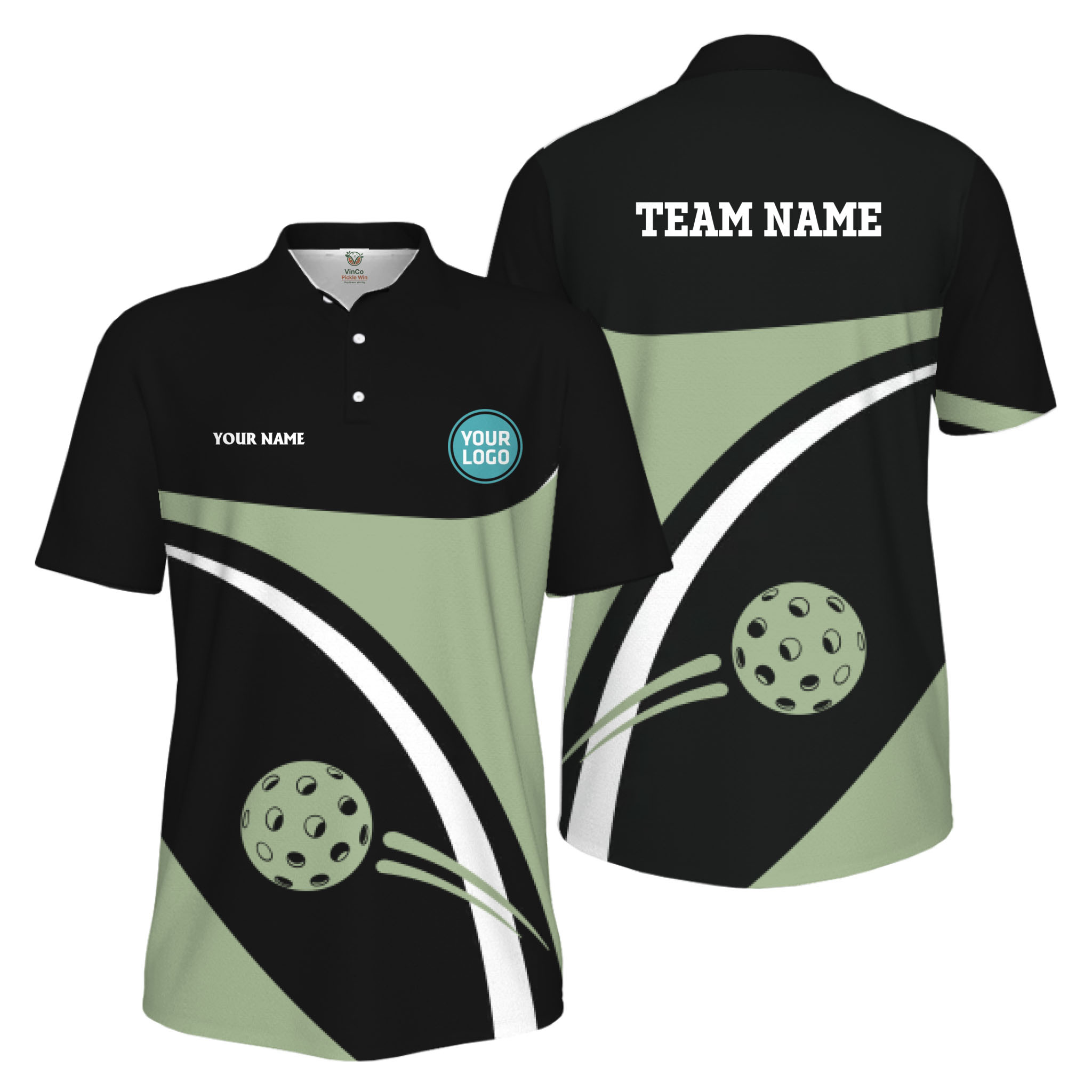 Picklewin Custom Name And Logo Pickleball Team Spirit Polo Shirt For Men 