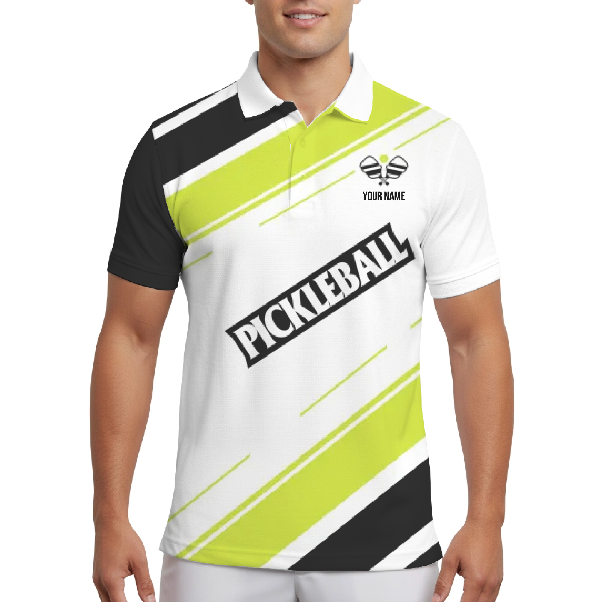Picklewin Custom Name Pickleball Team UV Men's Polo Shirt 