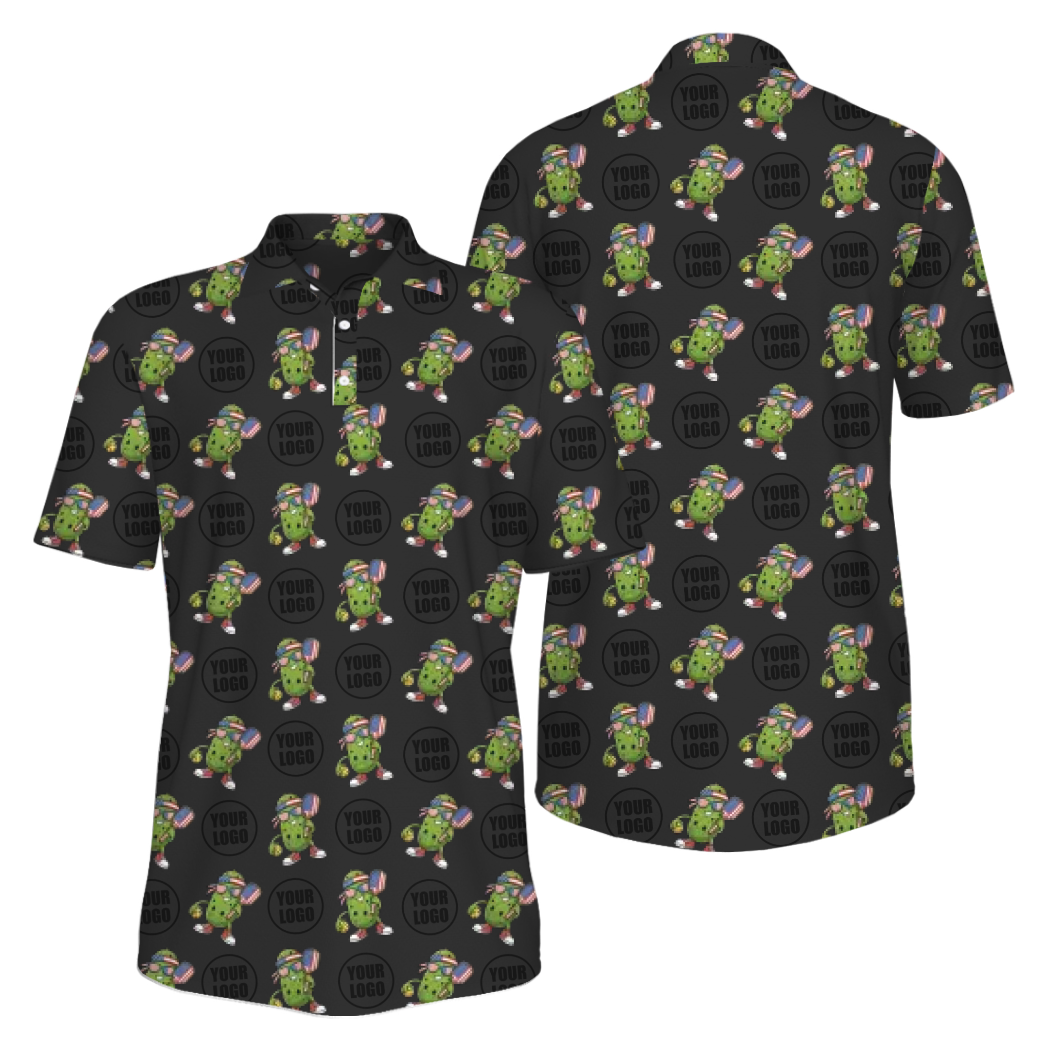 Picklewin Custom Patriotic Pickleball Polo Shirt For Men With UV Protection Feature