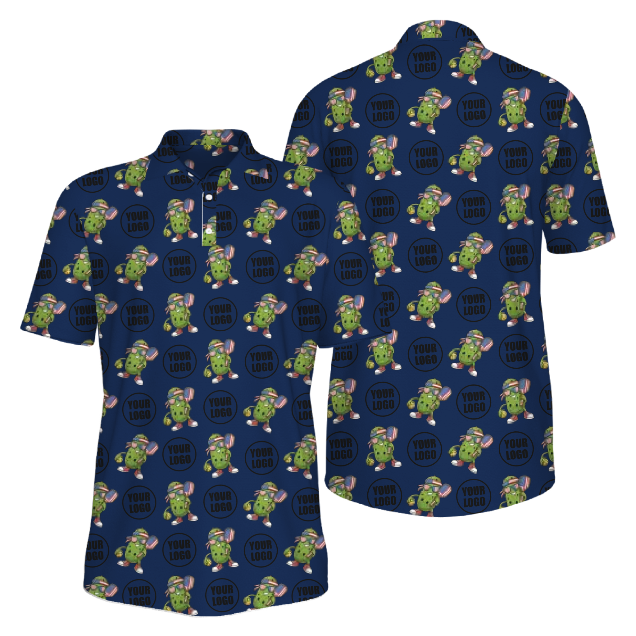 Picklewin Custom Patriotic Pickleball Polo Shirt For Men With UV Protection Feature