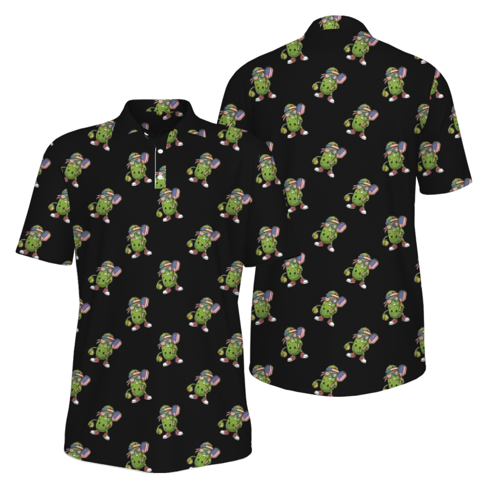 Picklewin Custom Patriotic Pickleball Polo Shirt For Men With UV Protection Feature