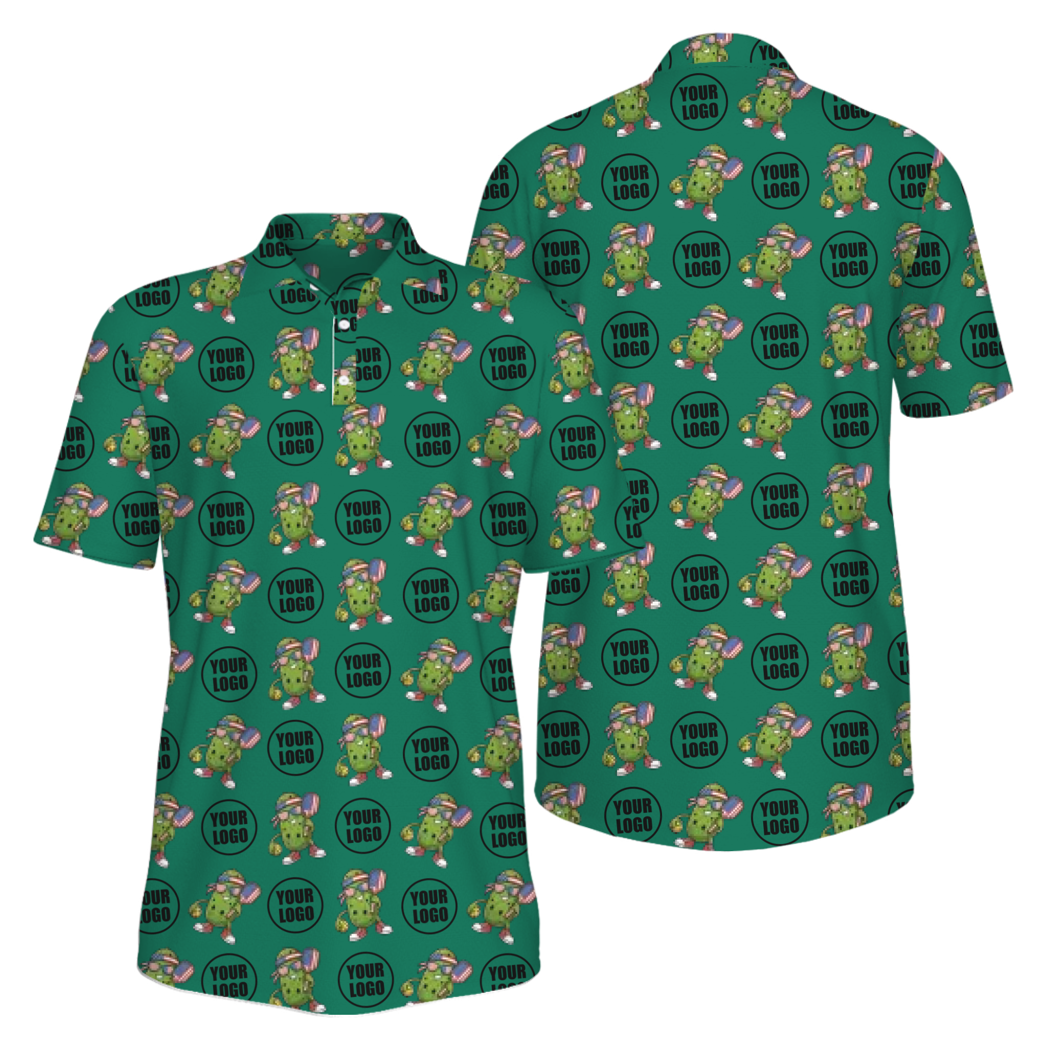 Picklewin Custom Patriotic Pickleball Polo Shirt For Men With UV Protection Feature