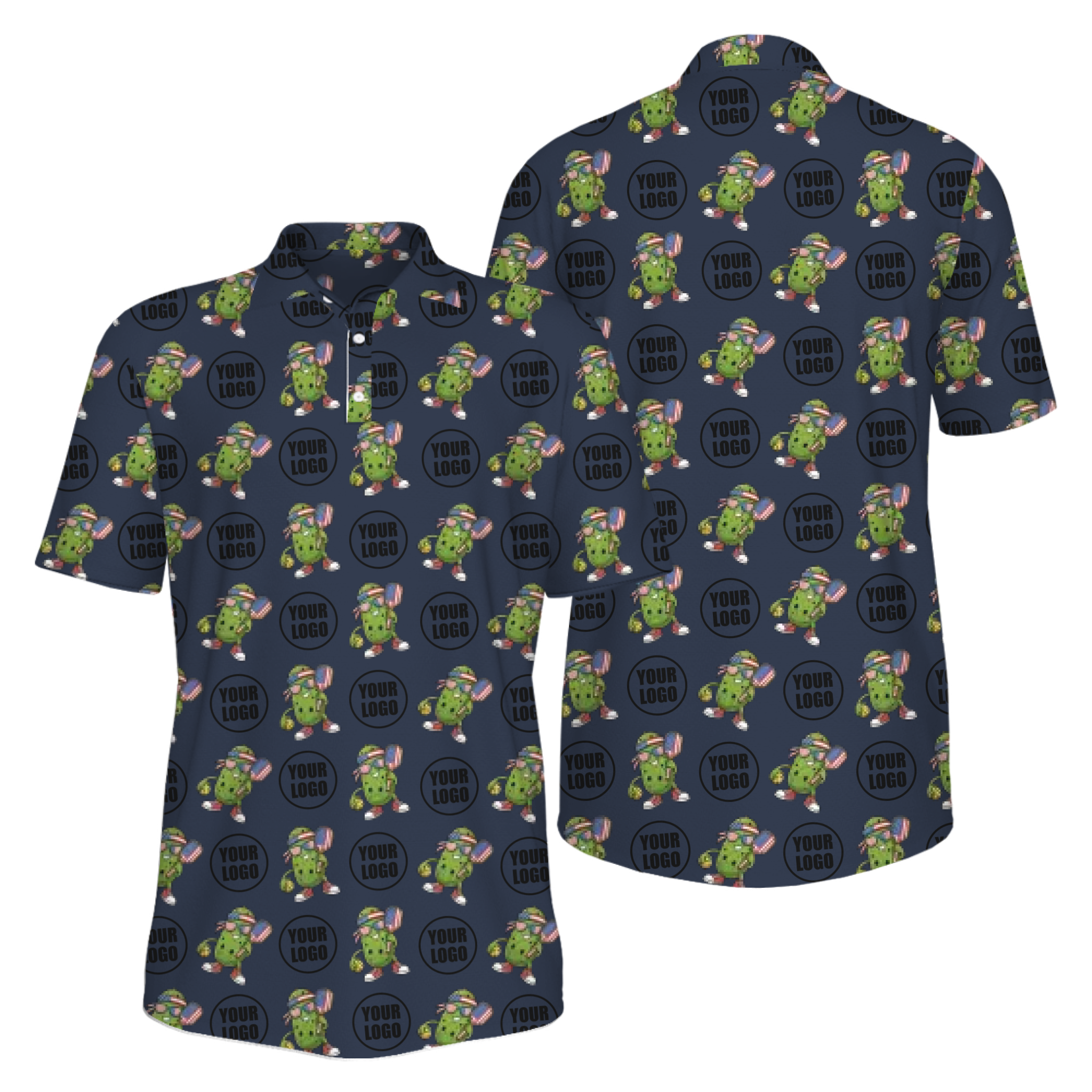 Picklewin Custom Patriotic Pickleball Polo Shirt For Men With UV Protection Feature