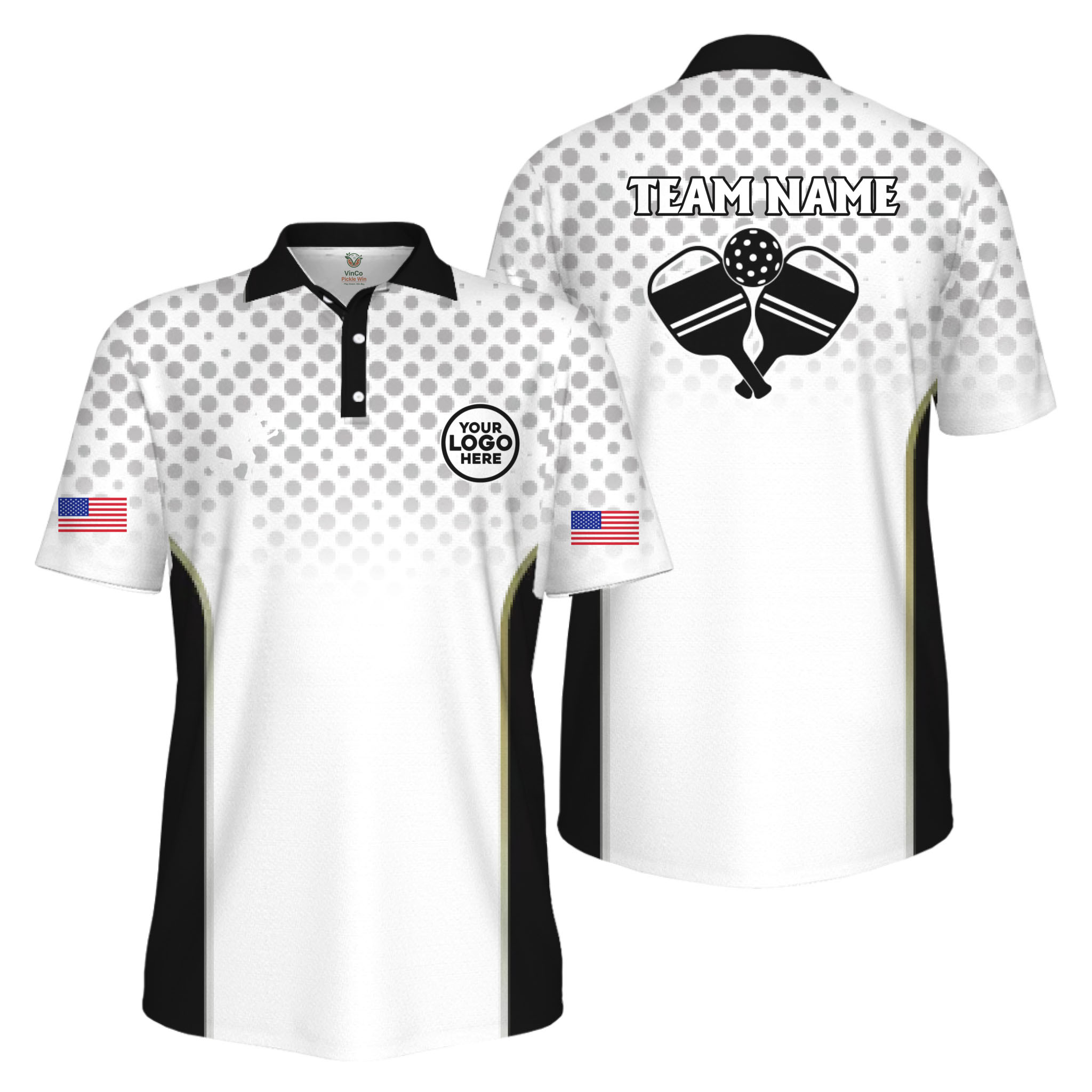 Picklewin Custom Pickleball 250 Years Anniversary America Men Polo Shirt  