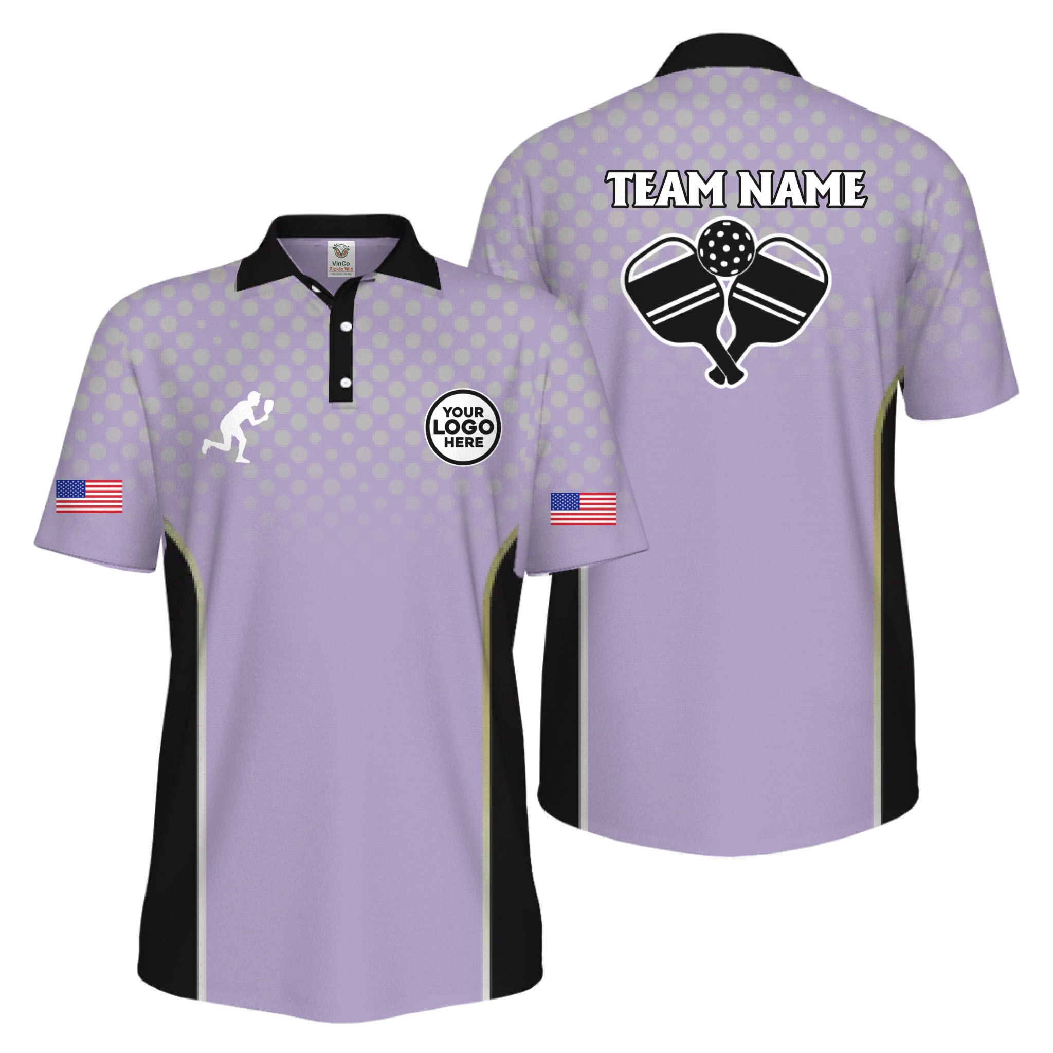 Picklewin Custom Pickleball 250 Years Anniversary America Men Polo Shirt  