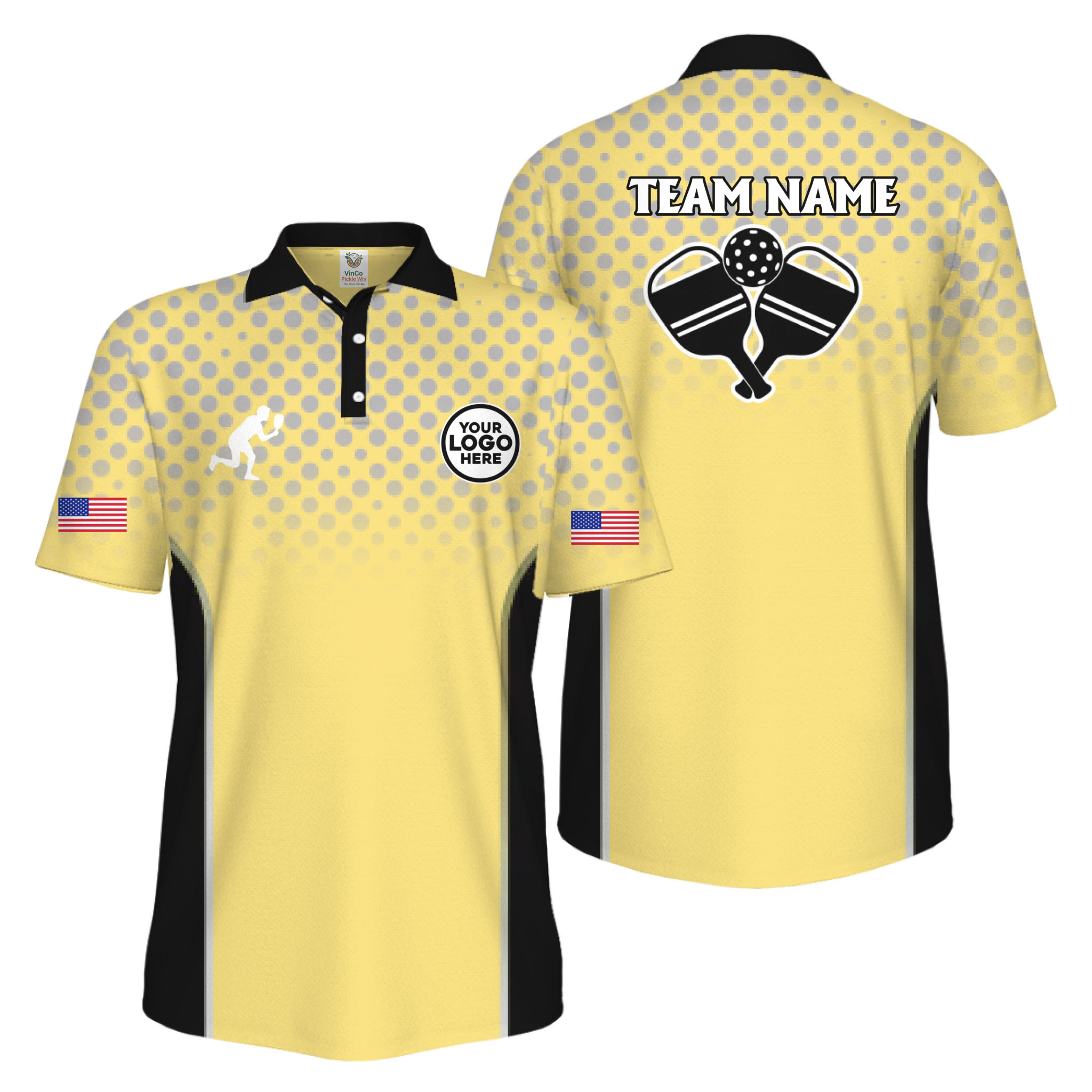 Picklewin Custom Pickleball 250 Years Anniversary America Men Polo Shirt  