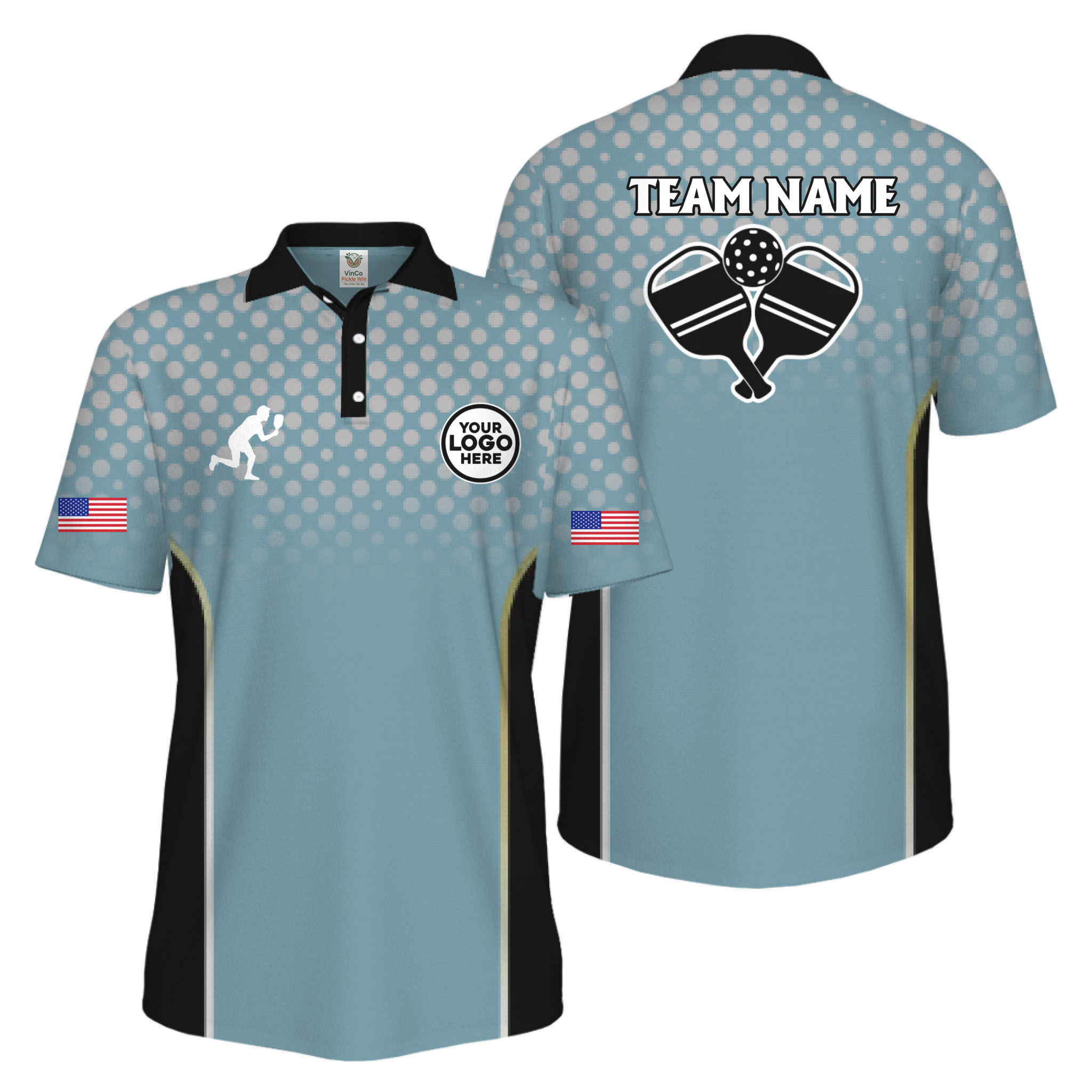 Picklewin Custom Pickleball 250 Years Anniversary America Men Polo Shirt  