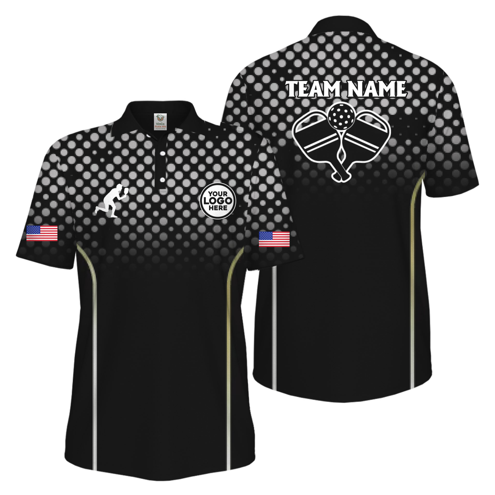 Picklewin Custom Pickleball 250 Years Anniversary America Men Polo Shirt  